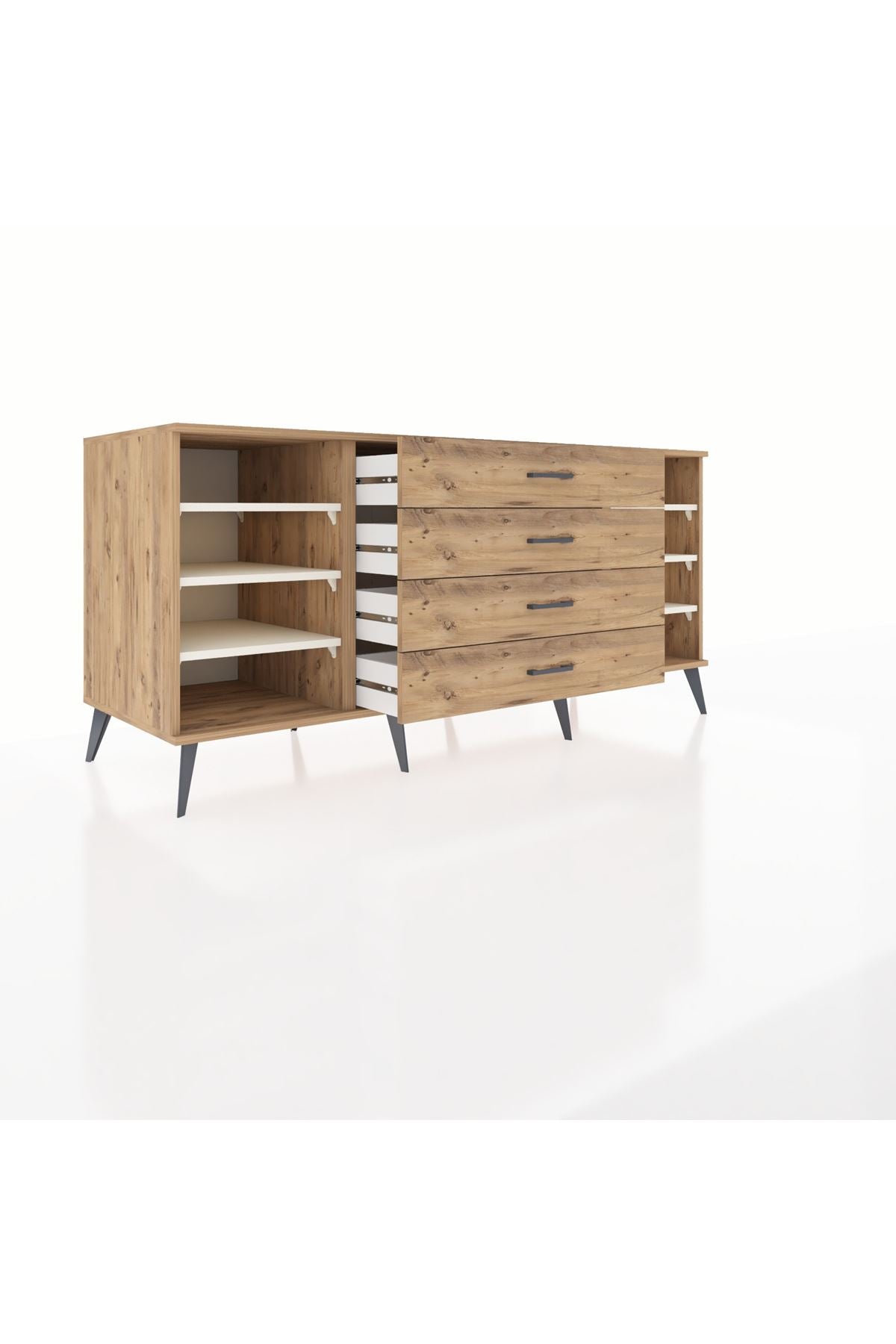 Kronos Konsol 6 Raflı 4 Çekmeceli 176x59x83 - S610M045V24C