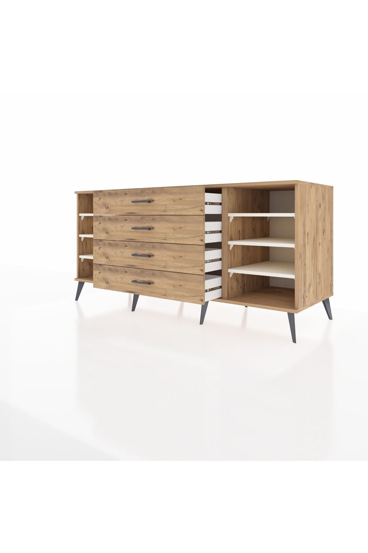 Kronos Konsol 6 Raflı 4 Çekmeceli 176x59x83 - S610M045V24C