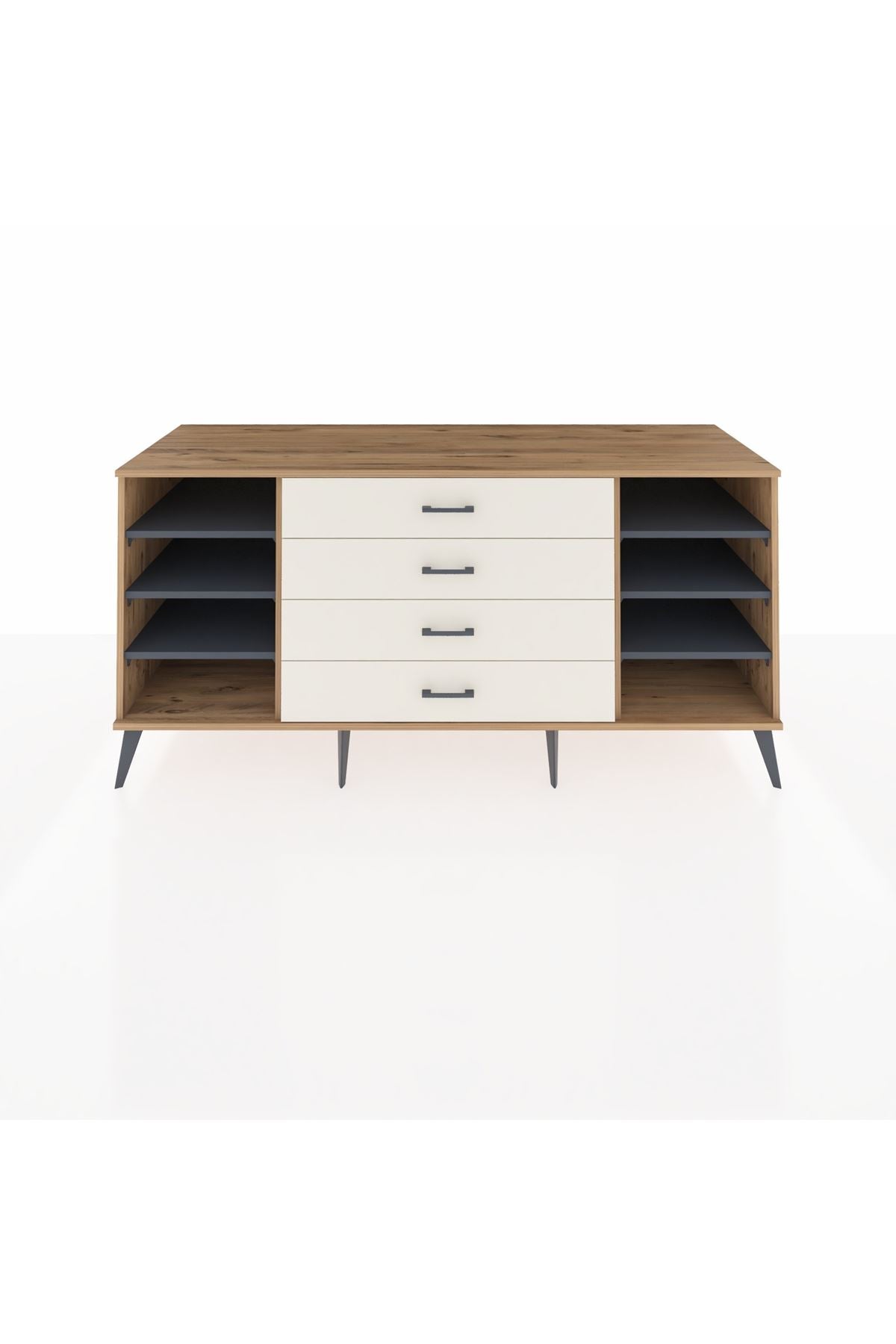 Kronos Konsol 6 Raflı 4 Çekmeceli 176x59x83 - S610M045V25C
