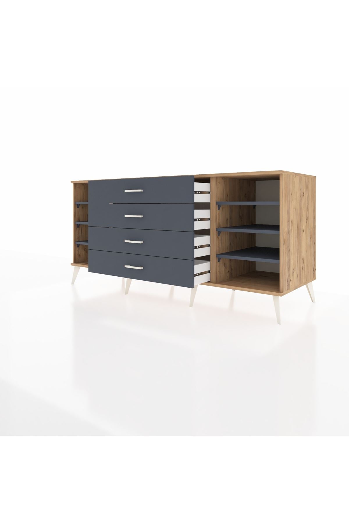Kronos Konsol 6 Raflı 4 Çekmeceli 176x59x83 - S610M045V26C