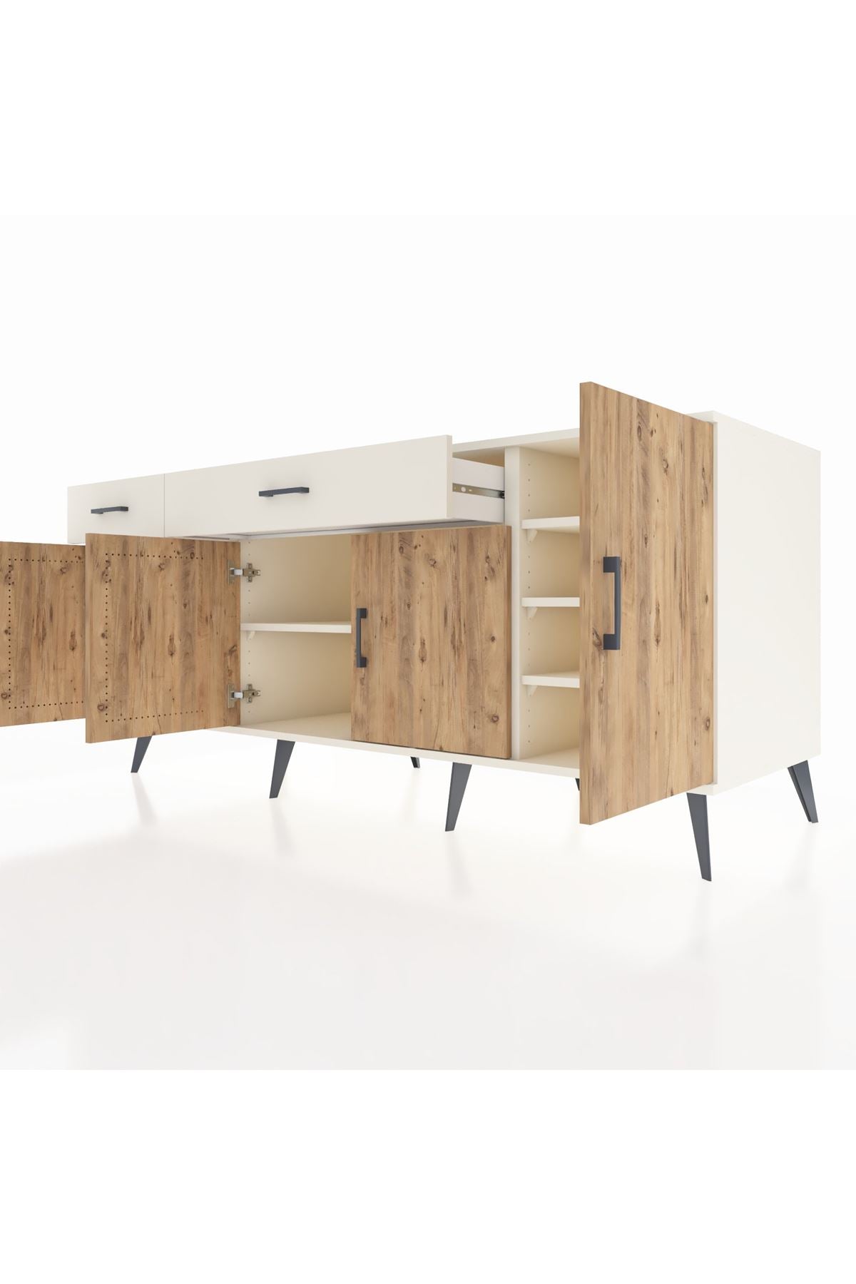 Kronos Konsol 5 Raflı 2 Çekmeceli 4 Kapaklı 176x59x83 - S610M046V01C
