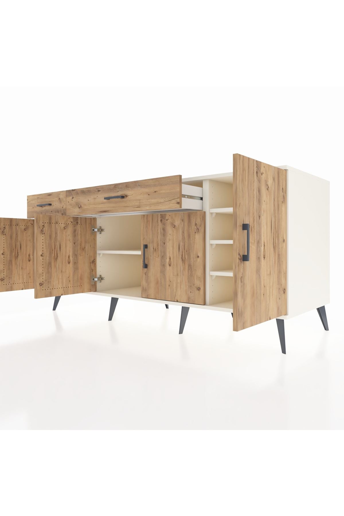 Kronos Konsol 5 Raflı 2 Çekmeceli 4 Kapaklı 176x59x83 - S610M046V03C