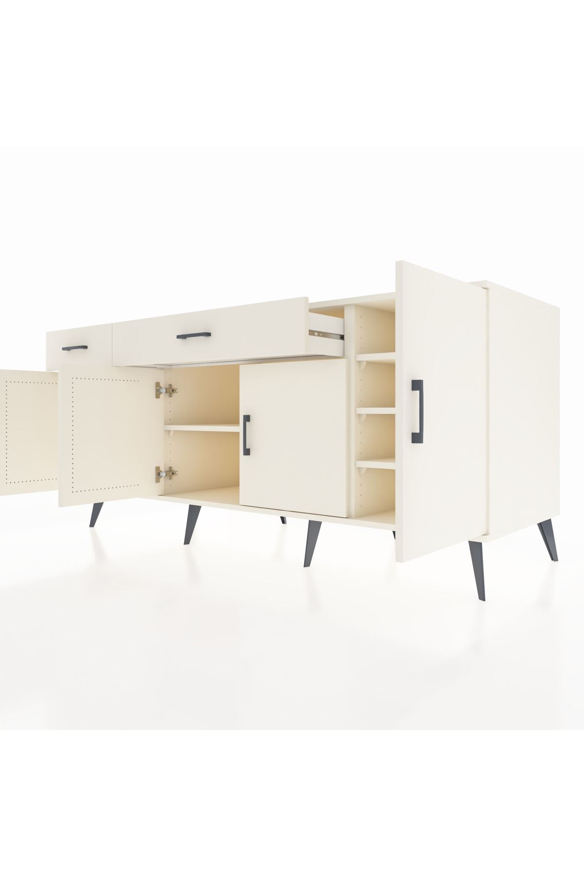 Kronos Konsol 5 Raflı 2 Çekmeceli 4 Kapaklı 176x59x83 - S610M046V04C