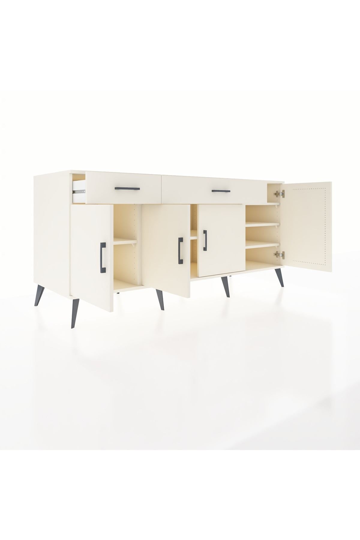 Kronos Konsol 5 Raflı 2 Çekmeceli 4 Kapaklı 176x59x83 - S610M046V04C