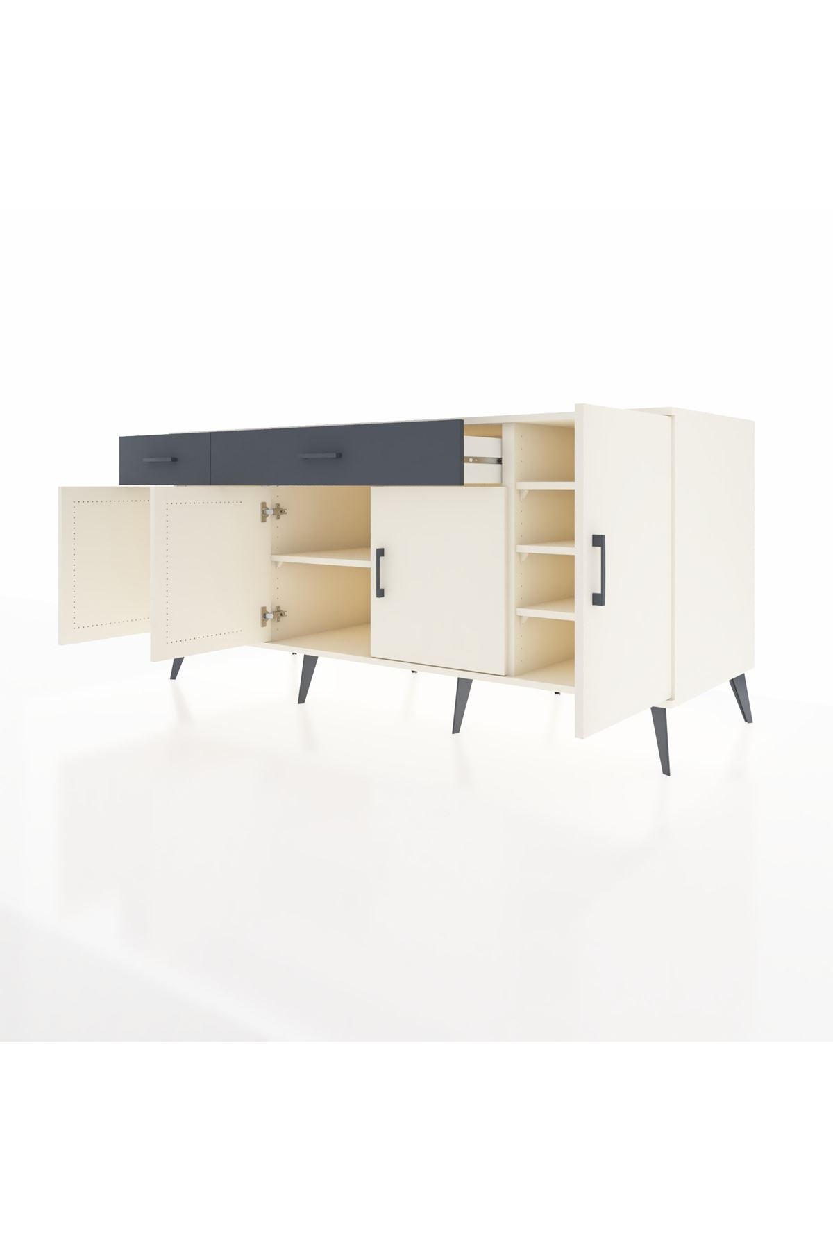 Kronos Konsol 5 Raflı 2 Çekmeceli 4 Kapaklı 176x59x83 - S610M046V05C