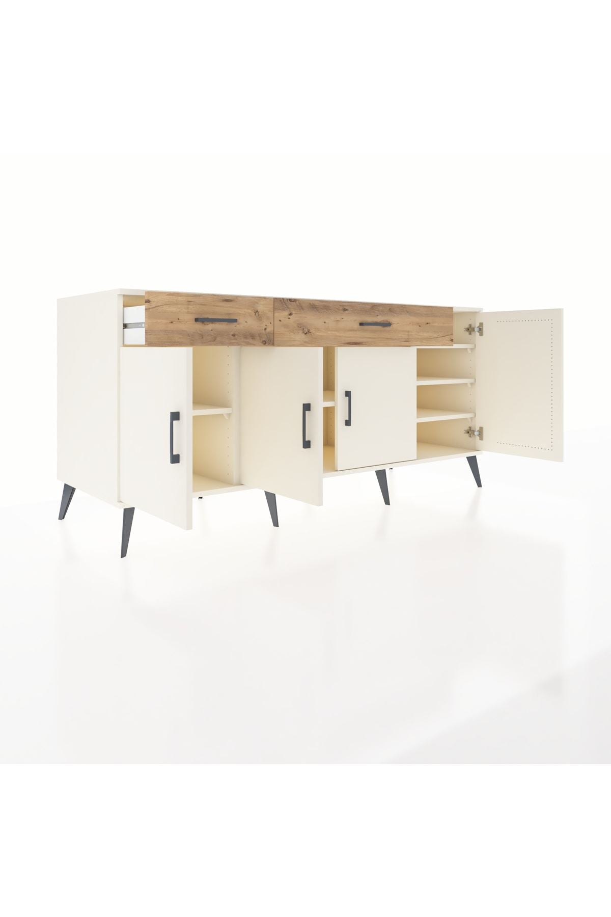 Kronos Konsol 5 Raflı 2 Çekmeceli 4 Kapaklı 176x59x83 - S610M046V06C