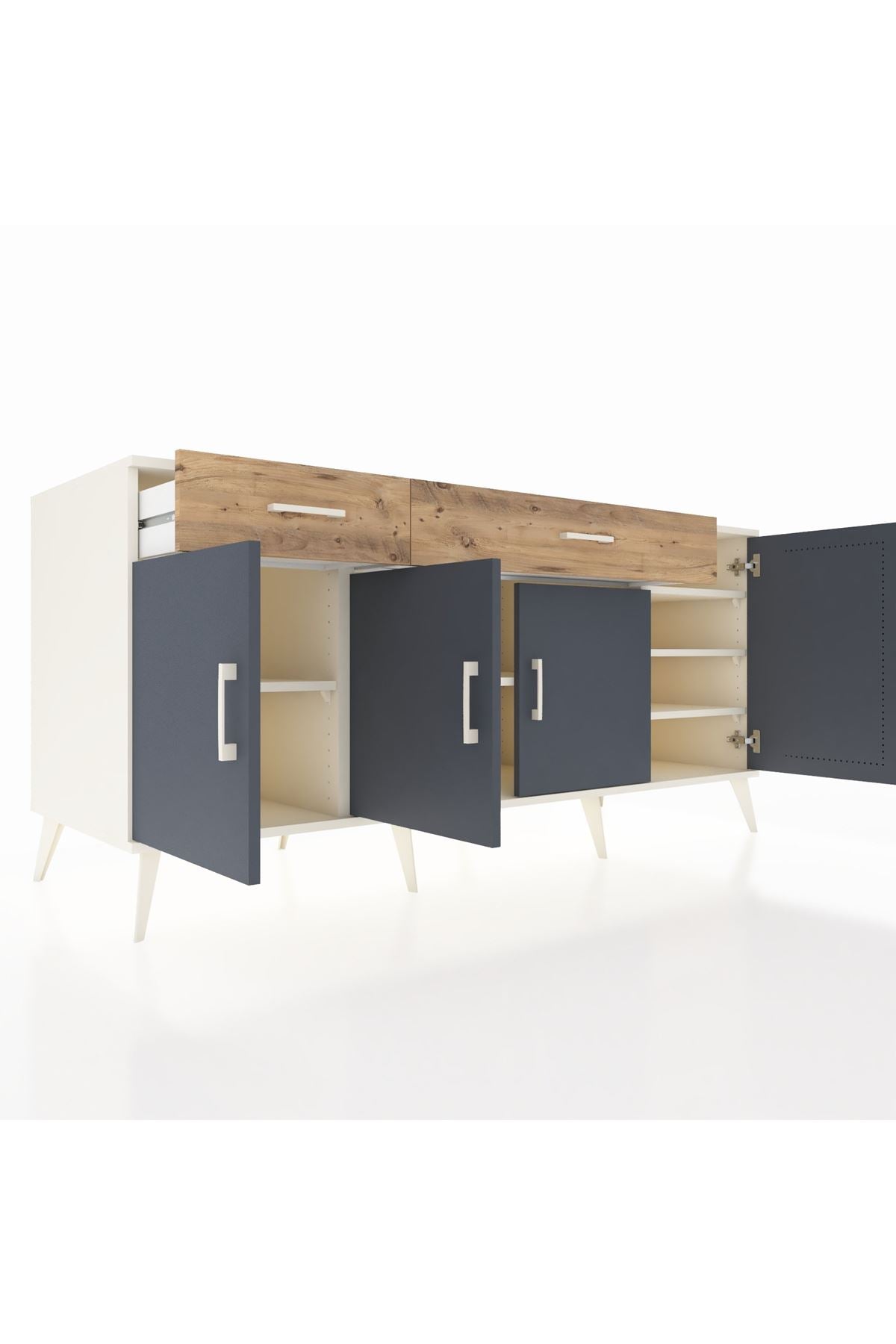 Kronos Konsol 5 Raflı 2 Çekmeceli 4 Kapaklı 176x59x83 - S610M046V09C