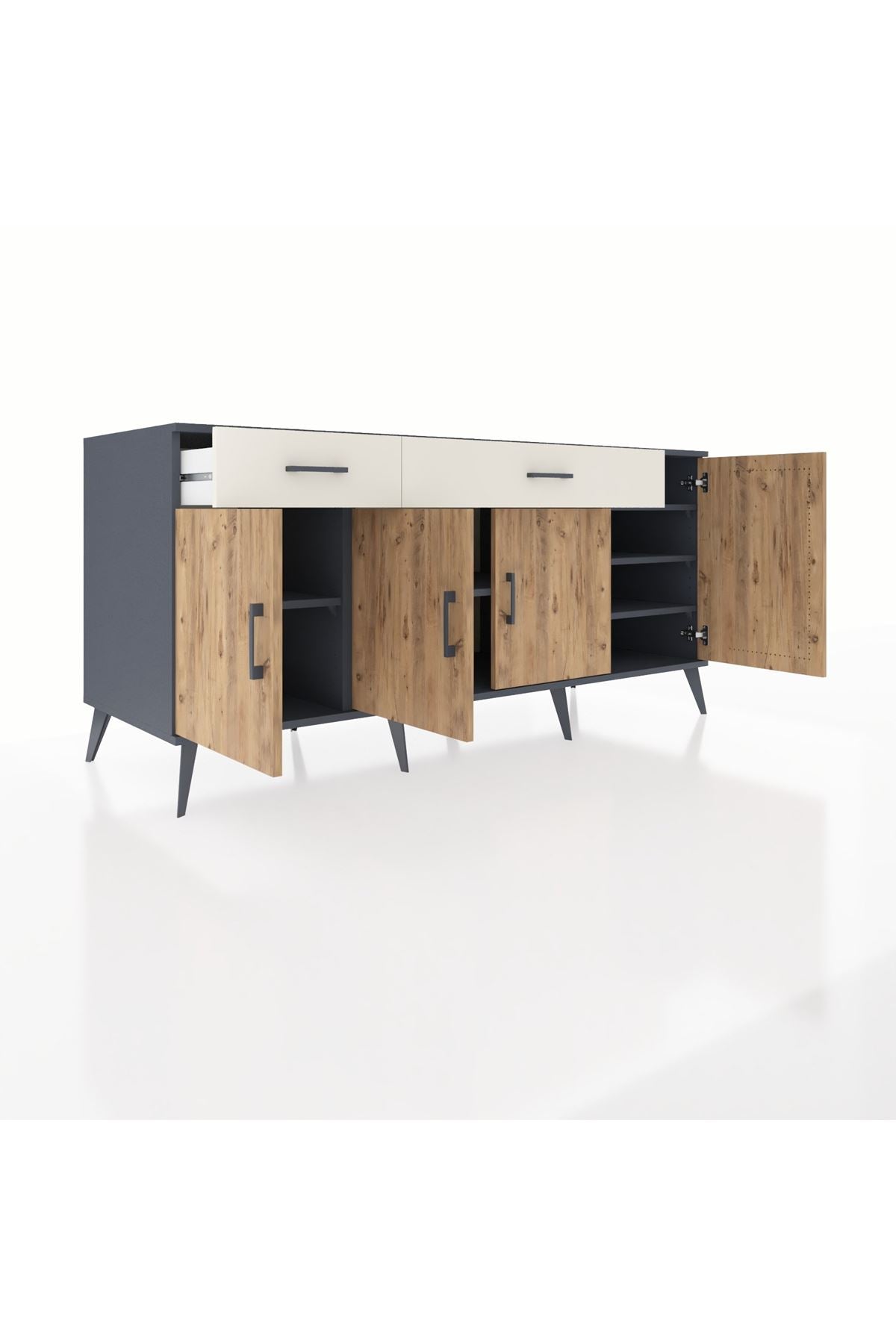 Kronos Konsol 5 Raflı 2 Çekmeceli 4 Kapaklı 176x59x83 - S610M046V10C