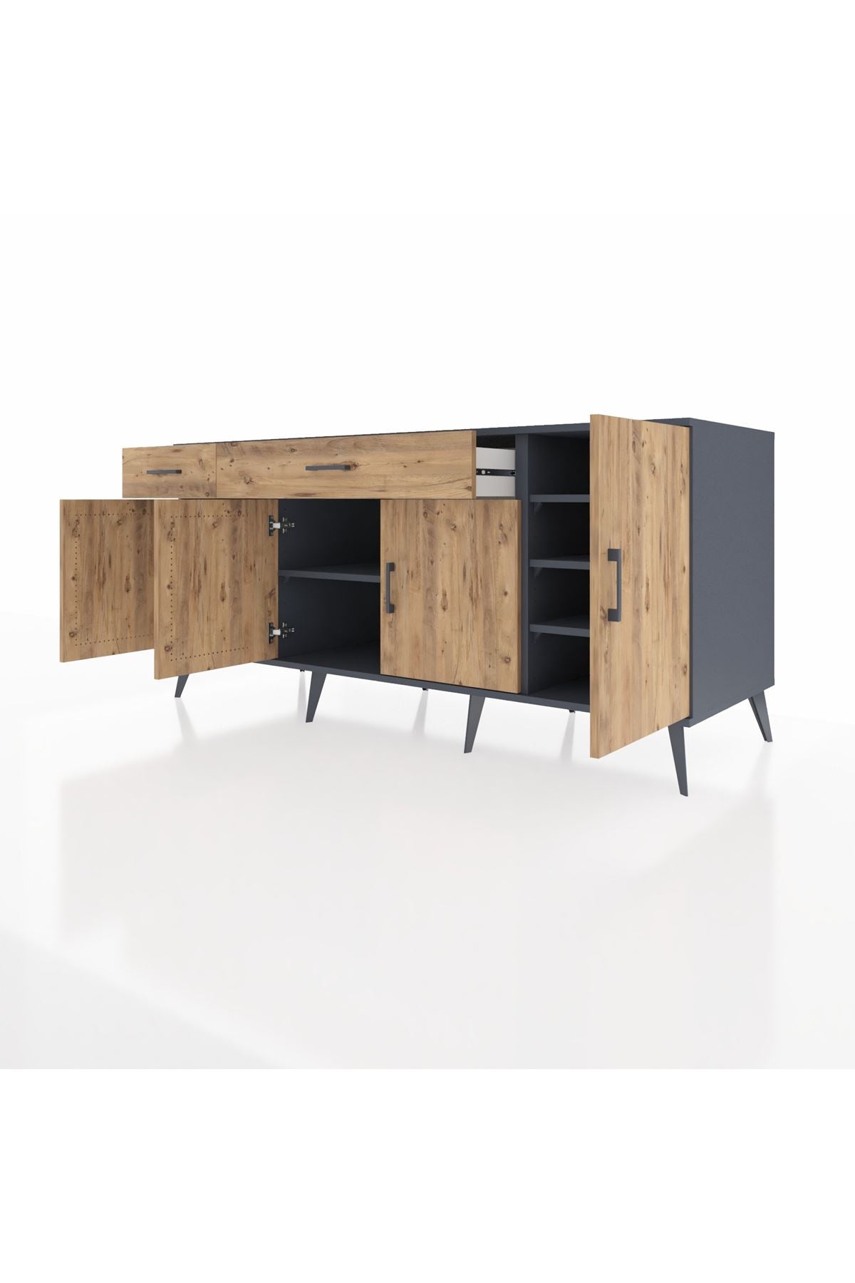 Kronos Konsol 5 Raflı 2 Çekmeceli 4 Kapaklı 176x59x83 - S610M046V12C