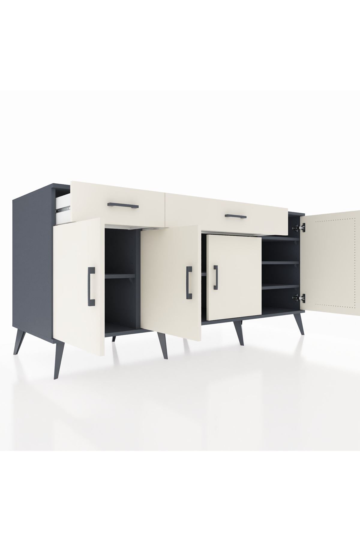 Kronos Konsol 5 Raflı 2 Çekmeceli 4 Kapaklı 176x59x83 - S610M046V13C