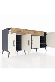 Kronos Konsol 5 Raflı 2 Çekmeceli 4 Kapaklı 176x59x83 - S610M046V15C