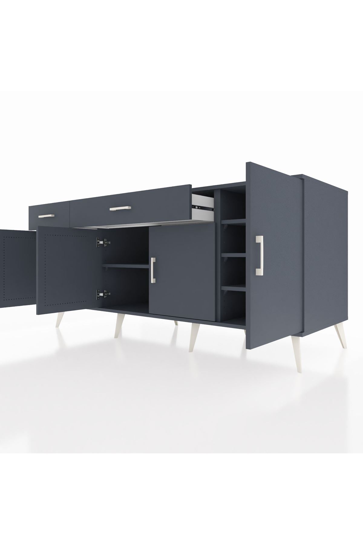 Kronos Konsol 5 Raflı 2 Çekmeceli 4 Kapaklı 176x59x83 - S610M046V17C