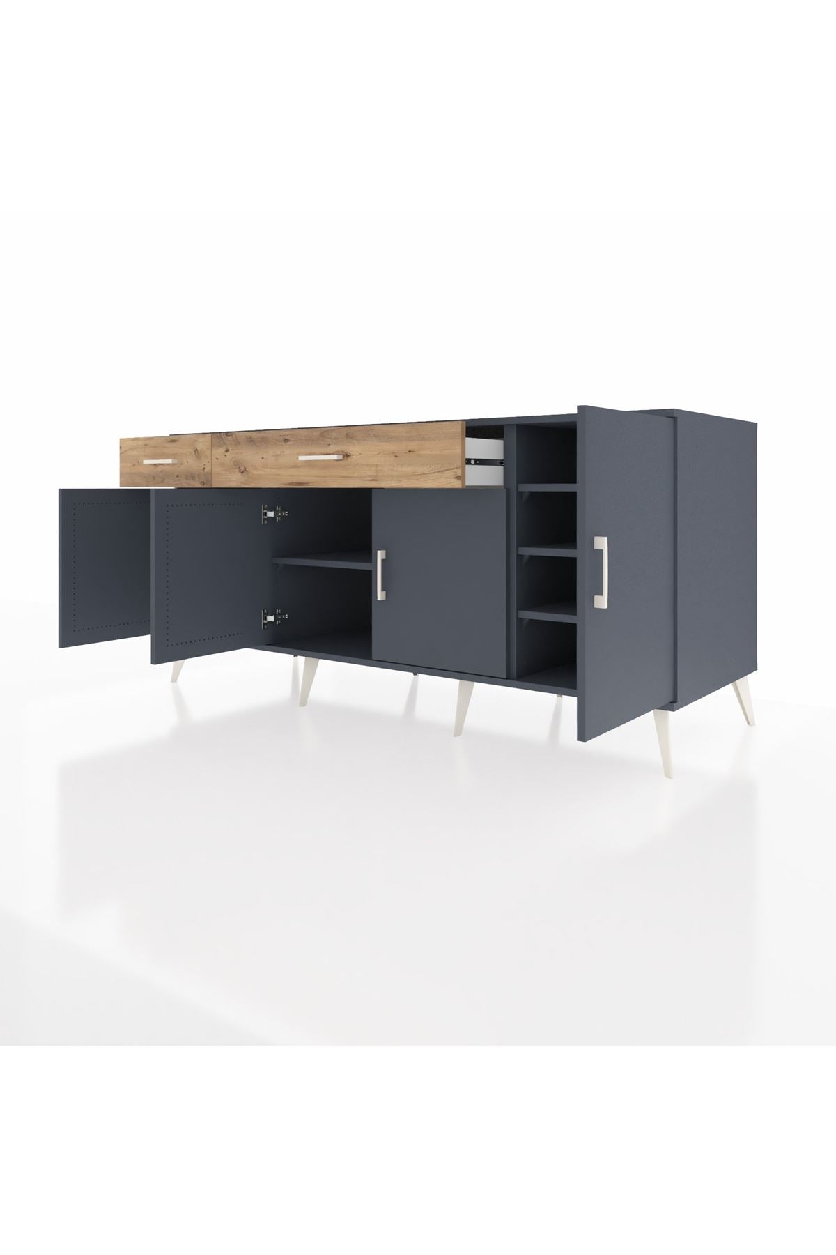 Kronos Konsol 5 Raflı 2 Çekmeceli 4 Kapaklı 176x59x83 - S610M046V18C