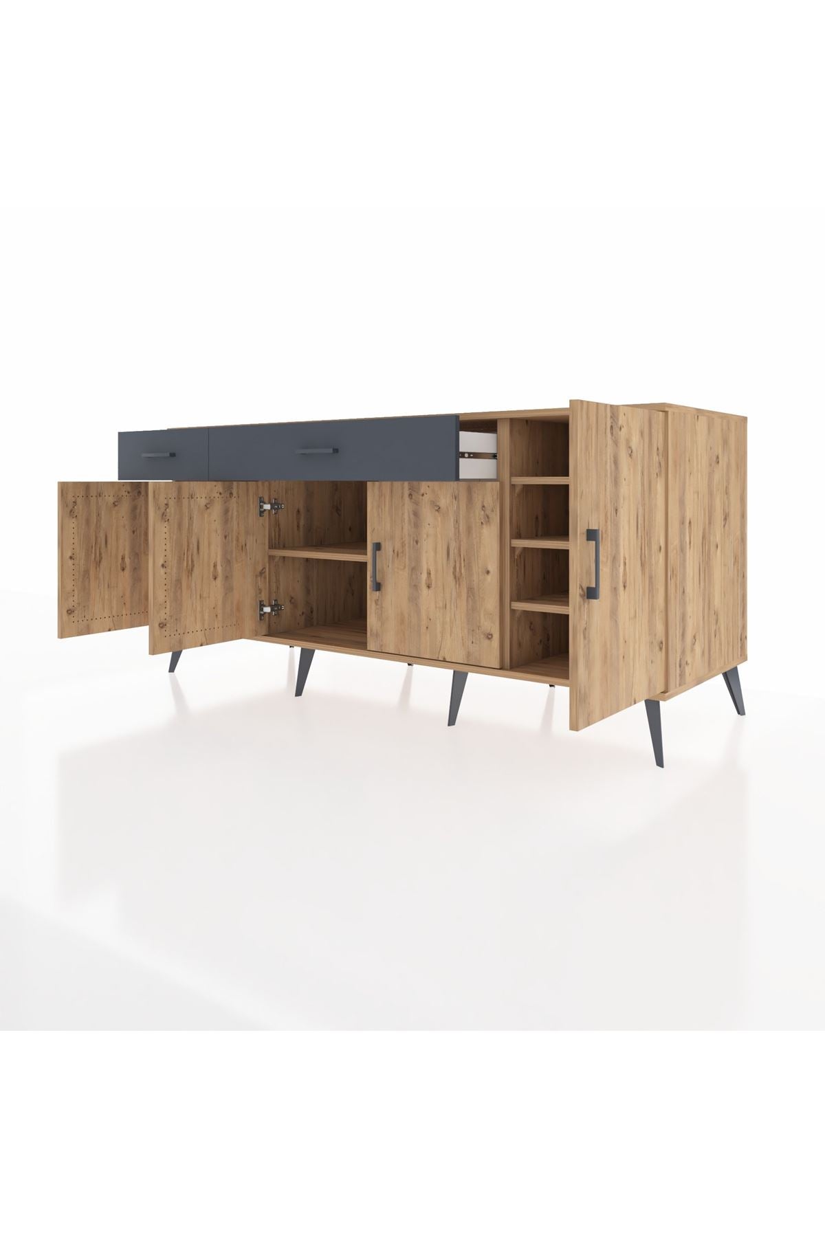 Kronos Konsol 5 Raflı 2 Çekmeceli 4 Kapaklı 176x59x83 - S610M046V20C