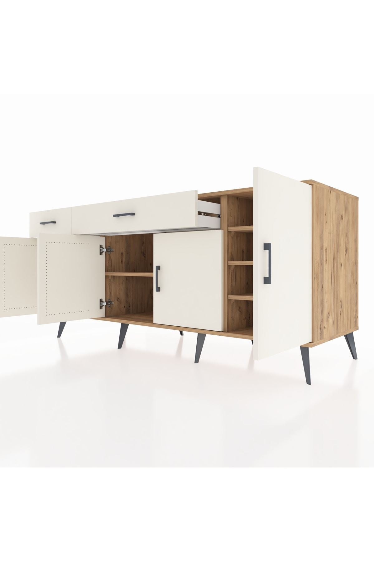 Kronos Konsol 5 Raflı 2 Çekmeceli 4 Kapaklı 176x59x83 - S610M046V22C