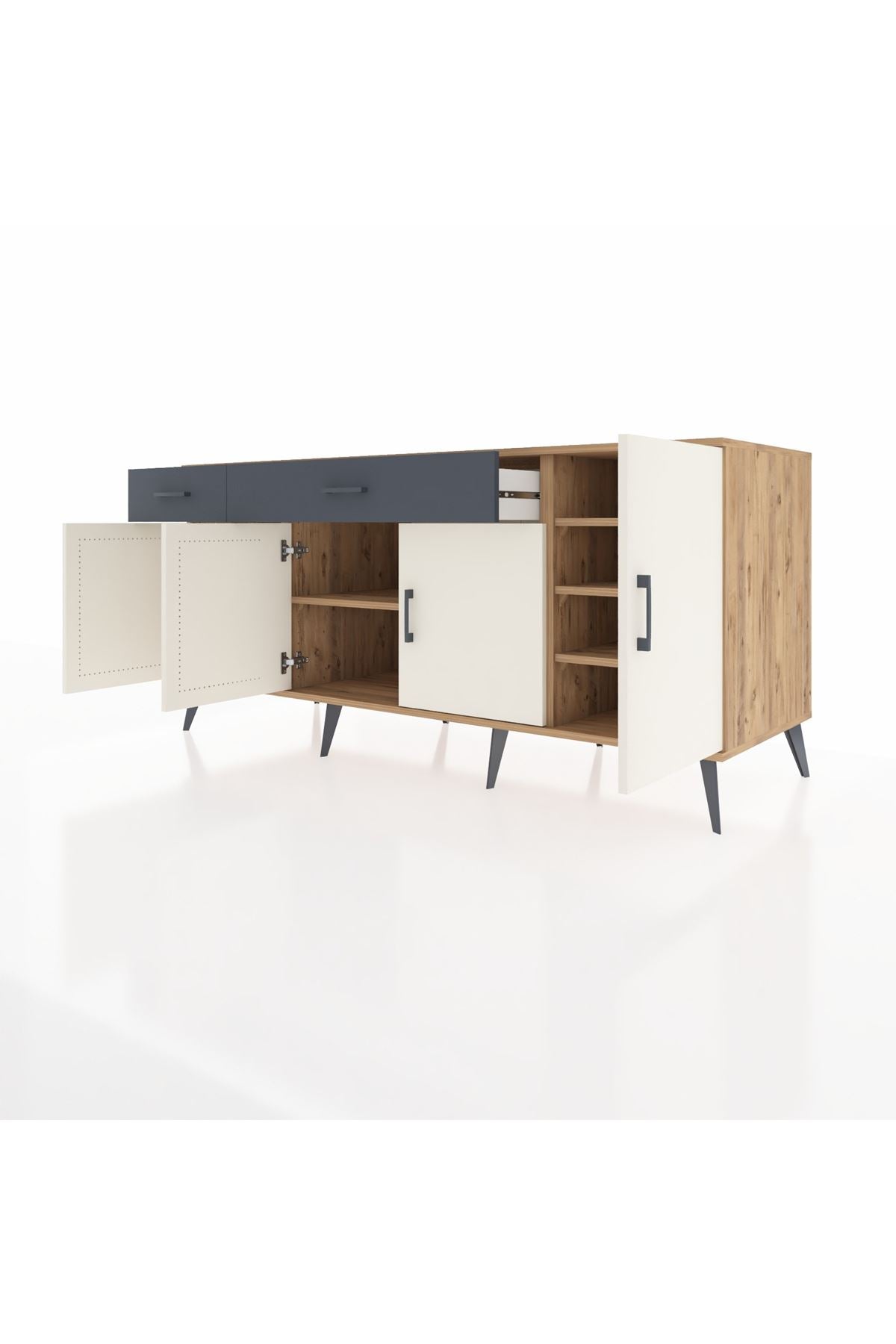 Kronos Konsol 5 Raflı 2 Çekmeceli 4 Kapaklı 176x59x83 - S610M046V23C