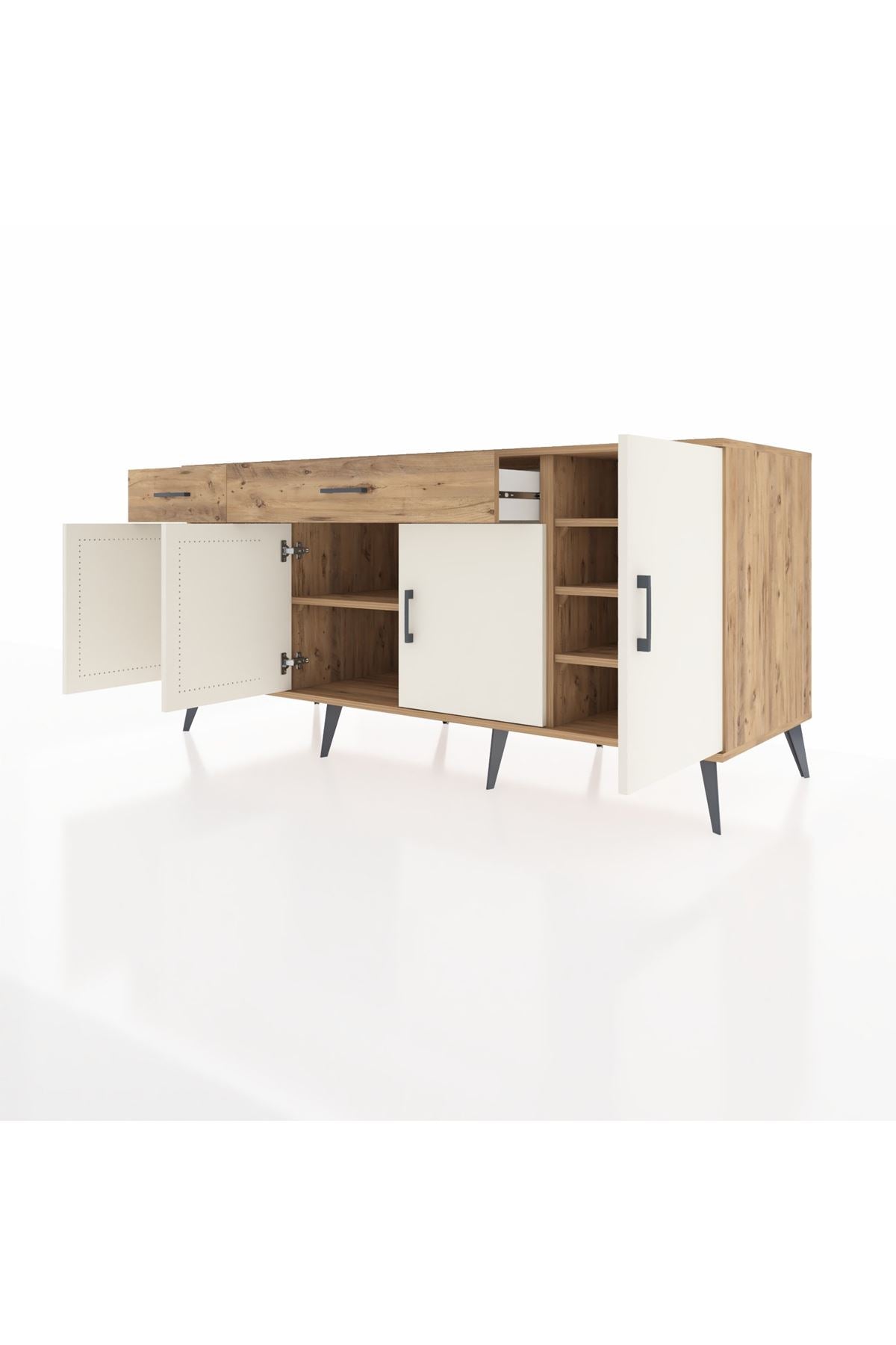 Kronos Konsol 5 Raflı 2 Çekmeceli 4 Kapaklı 176x59x83 - S610M046V24C