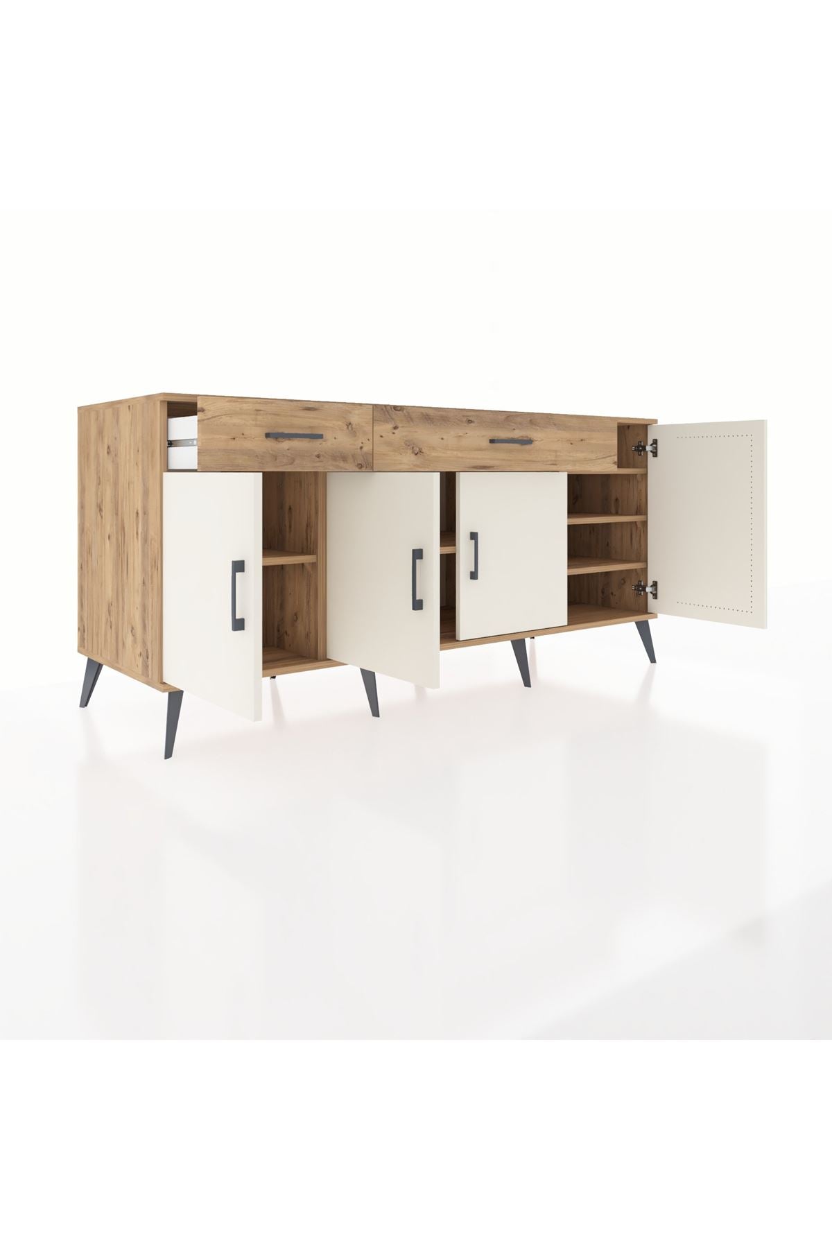 Kronos Konsol 5 Raflı 2 Çekmeceli 4 Kapaklı 176x59x83 - S610M046V24C
