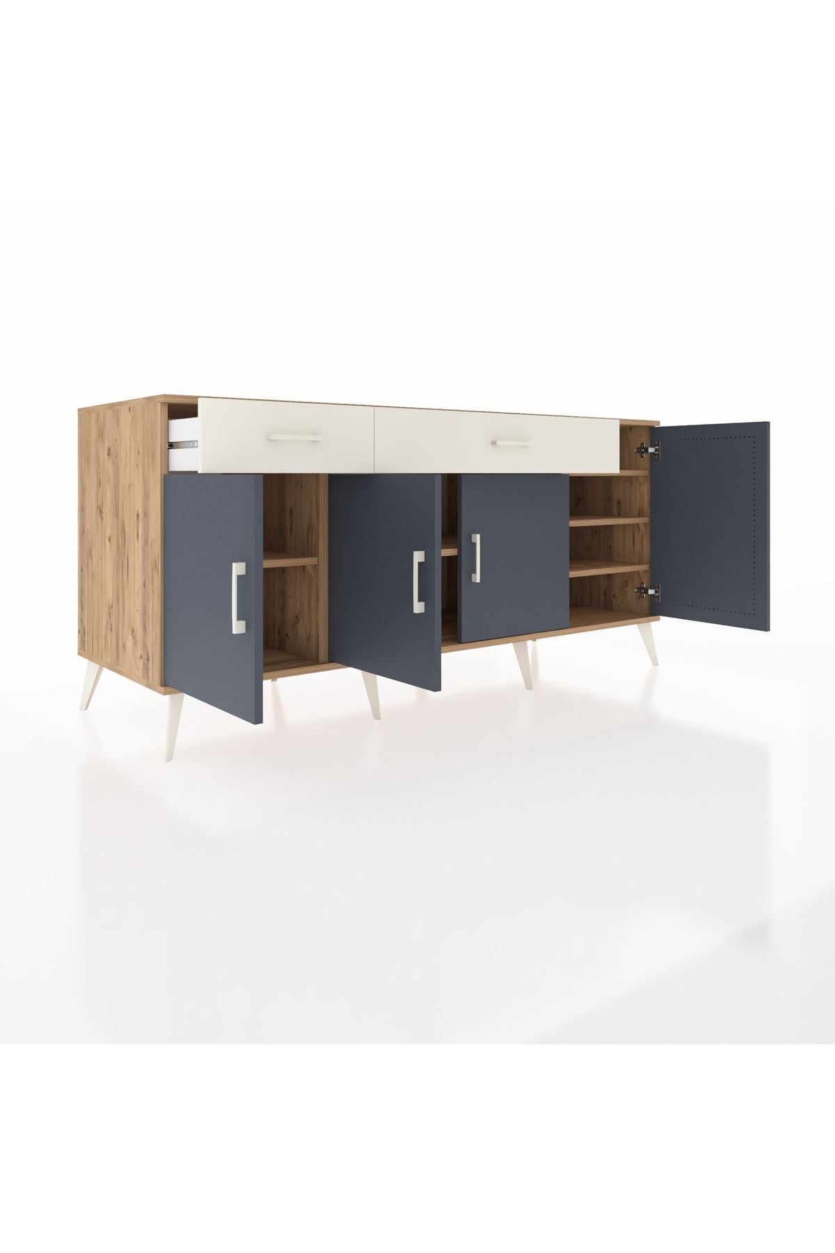 Kronos Konsol 5 Raflı 2 Çekmeceli 4 Kapaklı 176x59x83 - S610M046V25C