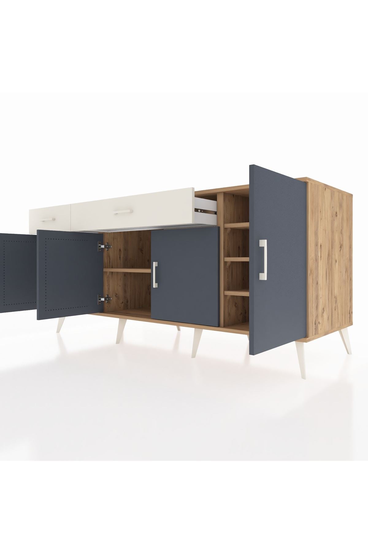 Kronos Konsol 5 Raflı 2 Çekmeceli 4 Kapaklı 176x59x83 - S610M046V25C