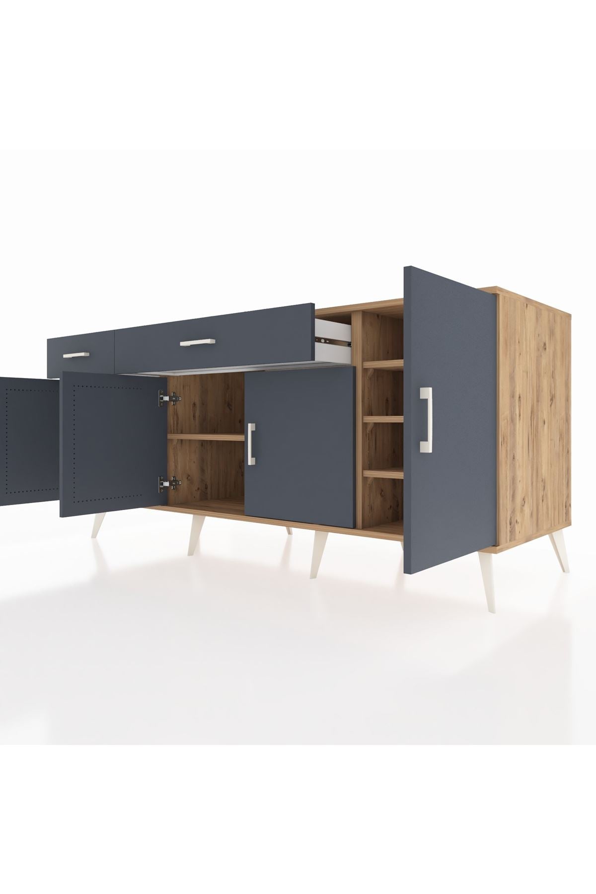 Kronos Konsol 5 Raflı 2 Çekmeceli 4 Kapaklı 176x59x83 - S610M046V26C