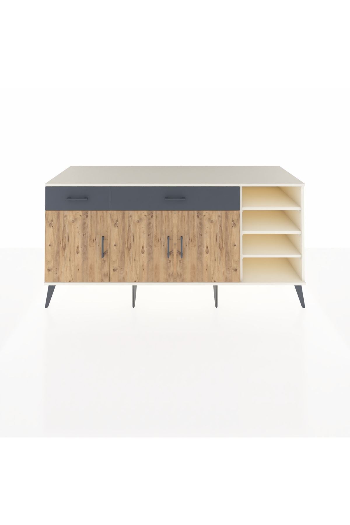 Kronos Konsol 5 Raflı 2 Çekmeceli 3 Kapaklı 176x59x83 - S610M047V02C