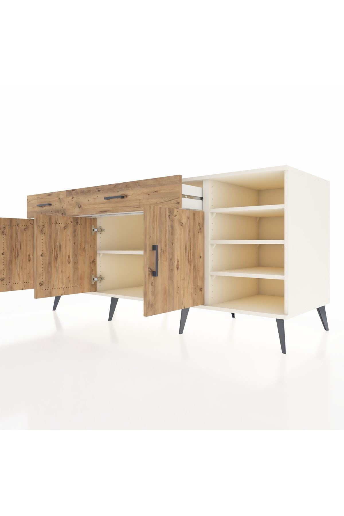 Kronos Konsol 5 Raflı 2 Çekmeceli 3 Kapaklı 176x59x83 - S610M047V03C