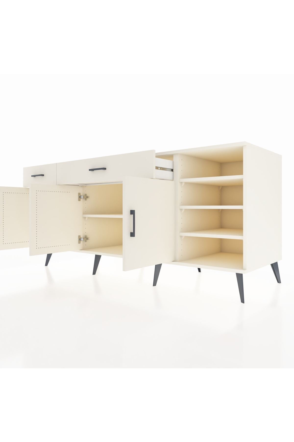 Kronos Konsol 5 Raflı 2 Çekmeceli 3 Kapaklı 176x59x83 - S610M047V04C