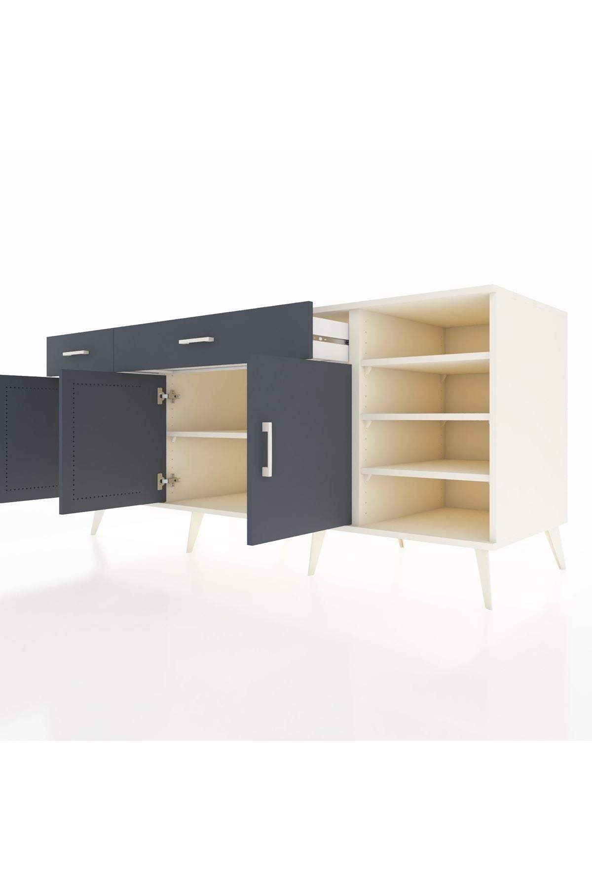 Kronos Konsol 5 Raflı 2 Çekmeceli 3 Kapaklı 176x59x83 - S610M047V08C