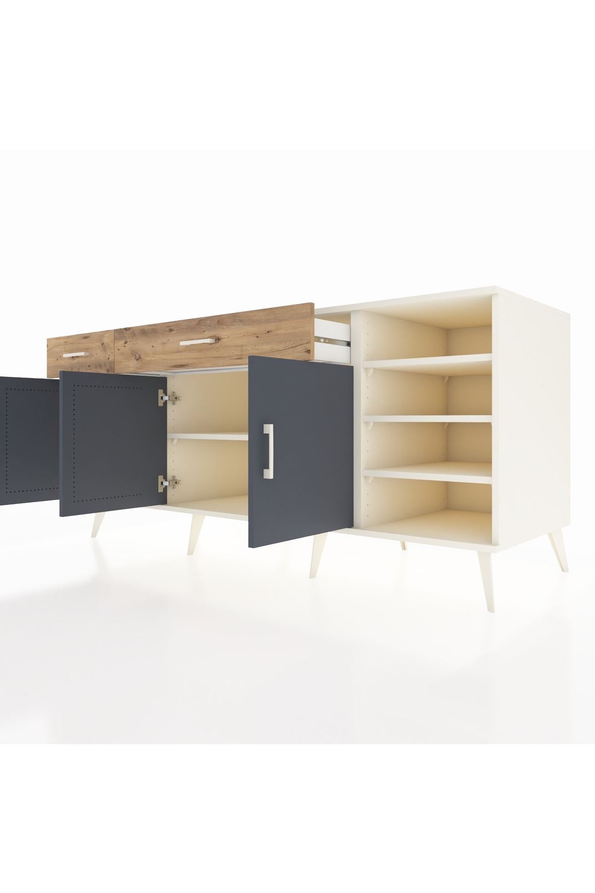 Kronos Konsol 5 Raflı 2 Çekmeceli 3 Kapaklı 176x59x83 - S610M047V09C