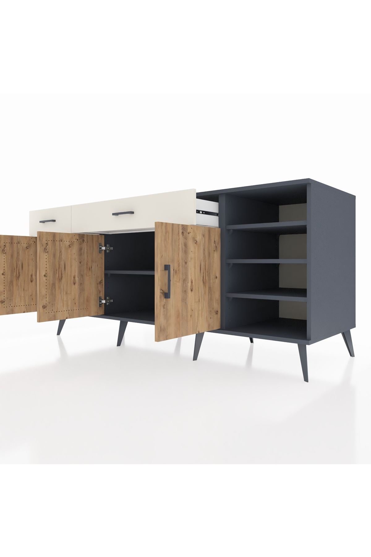 Kronos Konsol 5 Raflı 2 Çekmeceli 3 Kapaklı 176x59x83 - S610M047V10C