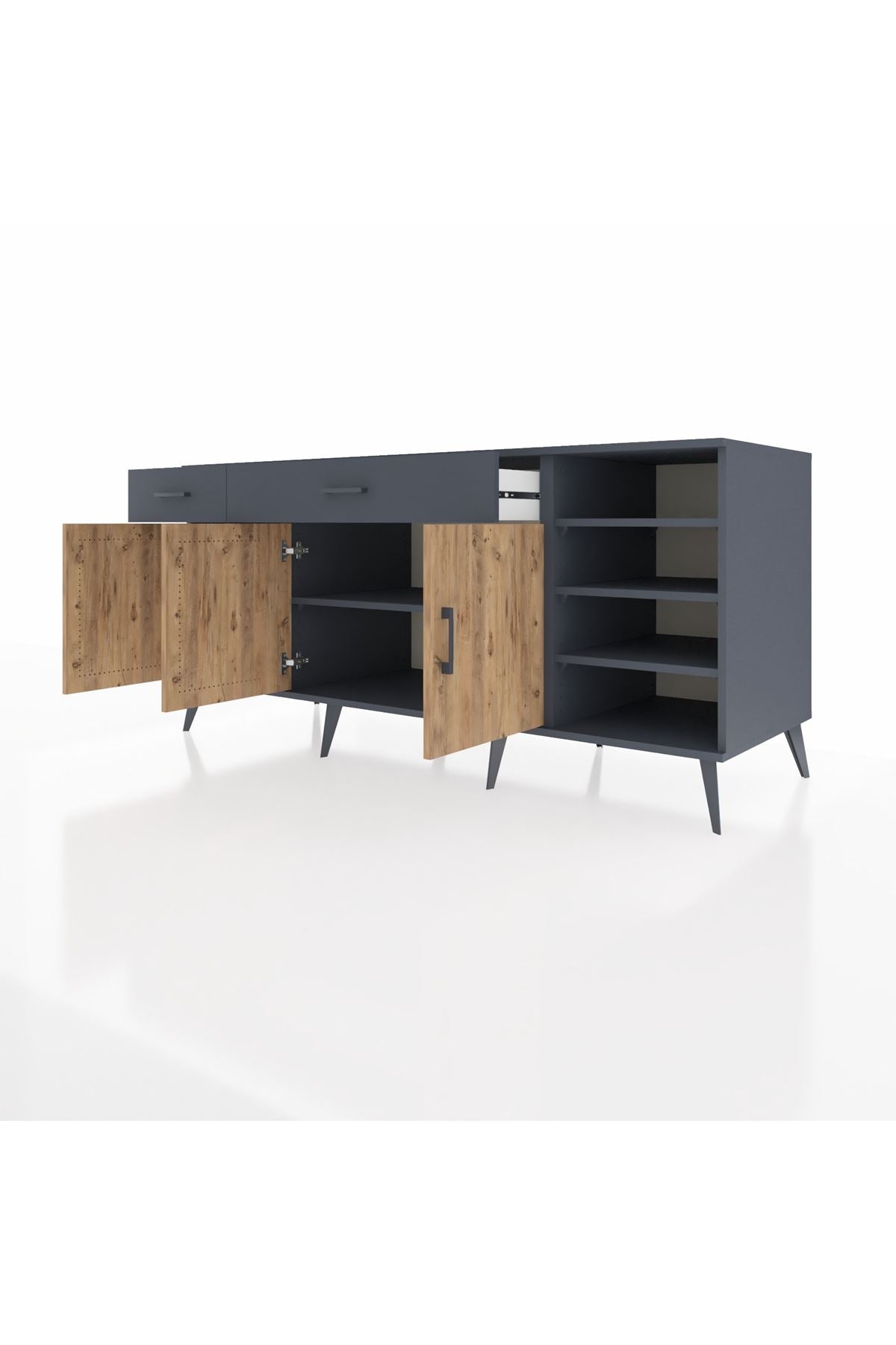Kronos Konsol 5 Raflı 2 Çekmeceli 3 Kapaklı 176x59x83 - S610M047V11C