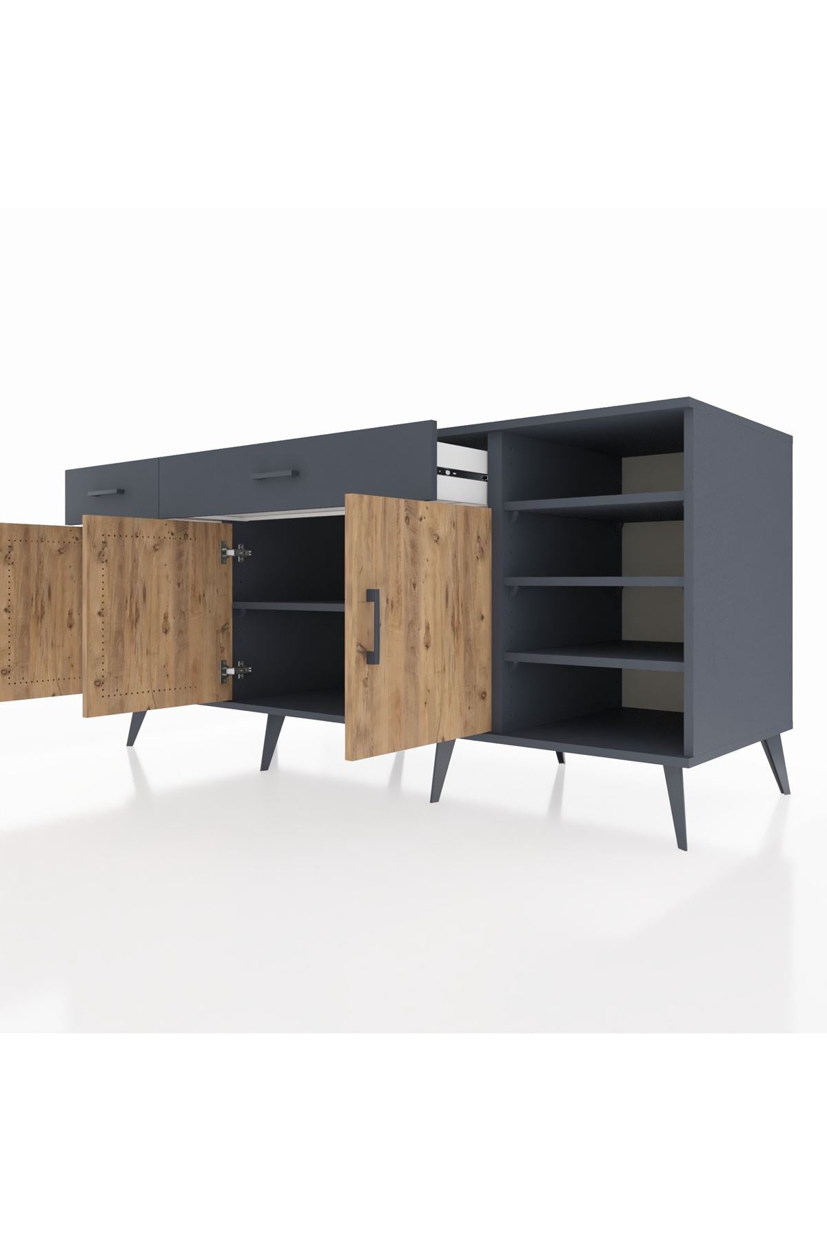 Kronos Konsol 5 Raflı 2 Çekmeceli 3 Kapaklı 176x59x83 - S610M047V11C