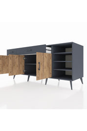 Kronos Konsol 5 Raflı 2 Çekmeceli 3 Kapaklı 176x59x83 - S610M047V11C