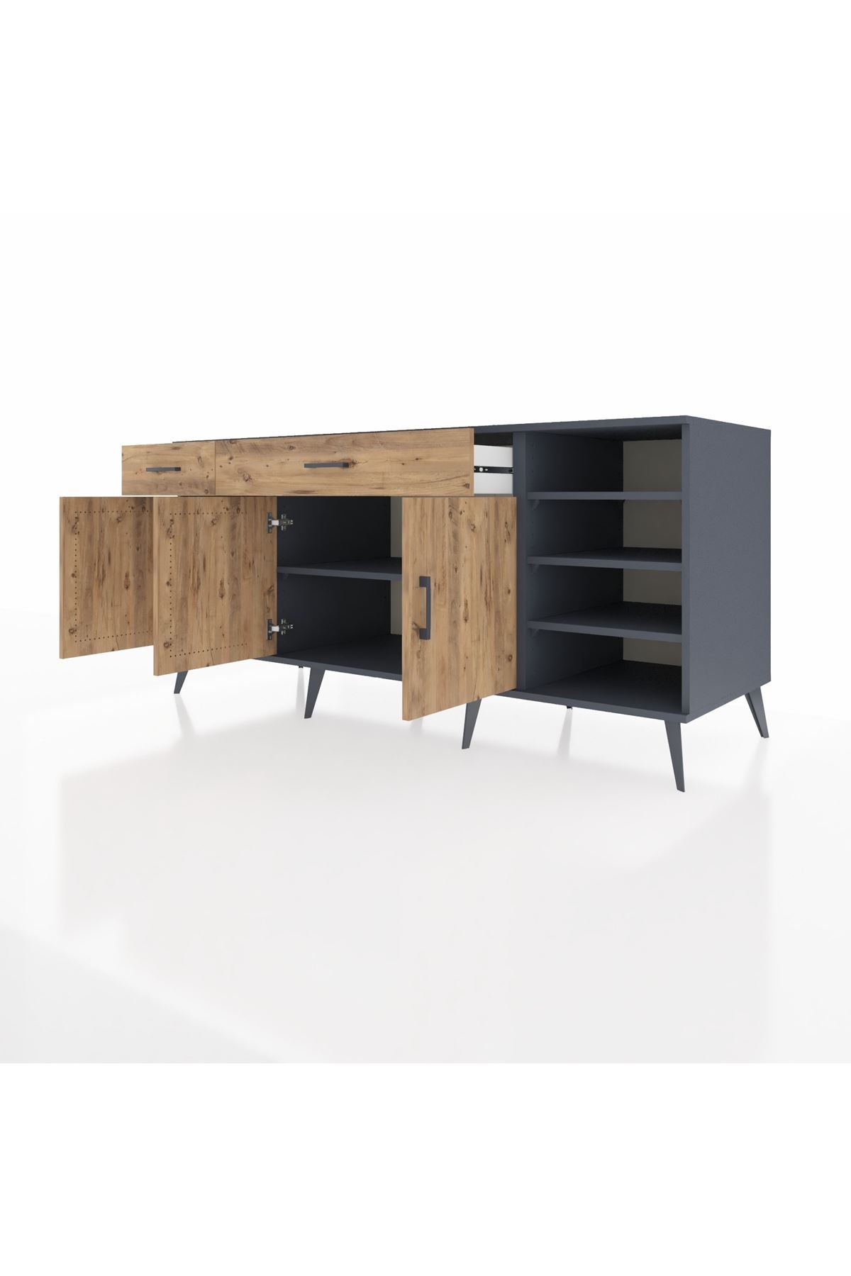 Kronos Konsol 5 Raflı 2 Çekmeceli 3 Kapaklı 176x59x83 - S610M047V12C