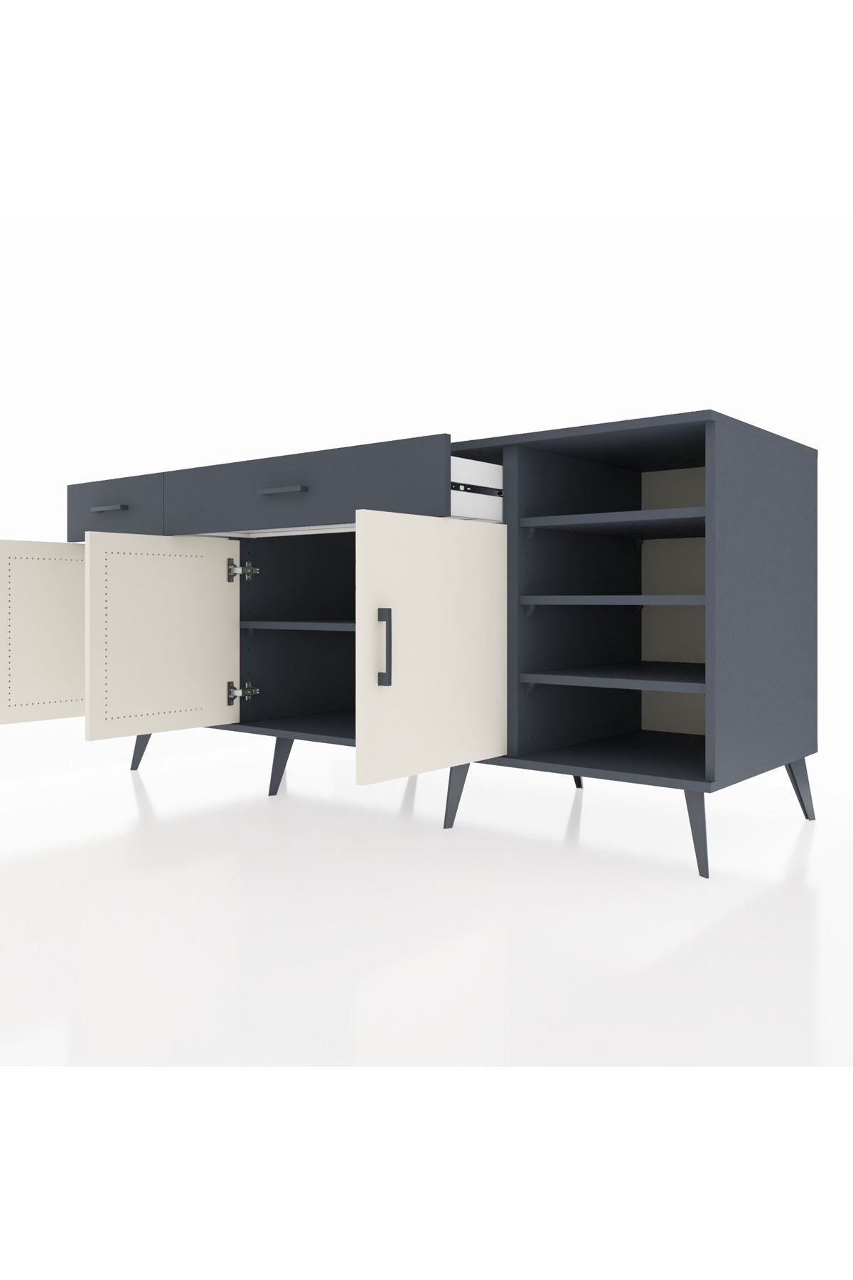 Kronos Konsol 5 Raflı 2 Çekmeceli 3 Kapaklı 176x59x83 - S610M047V14C