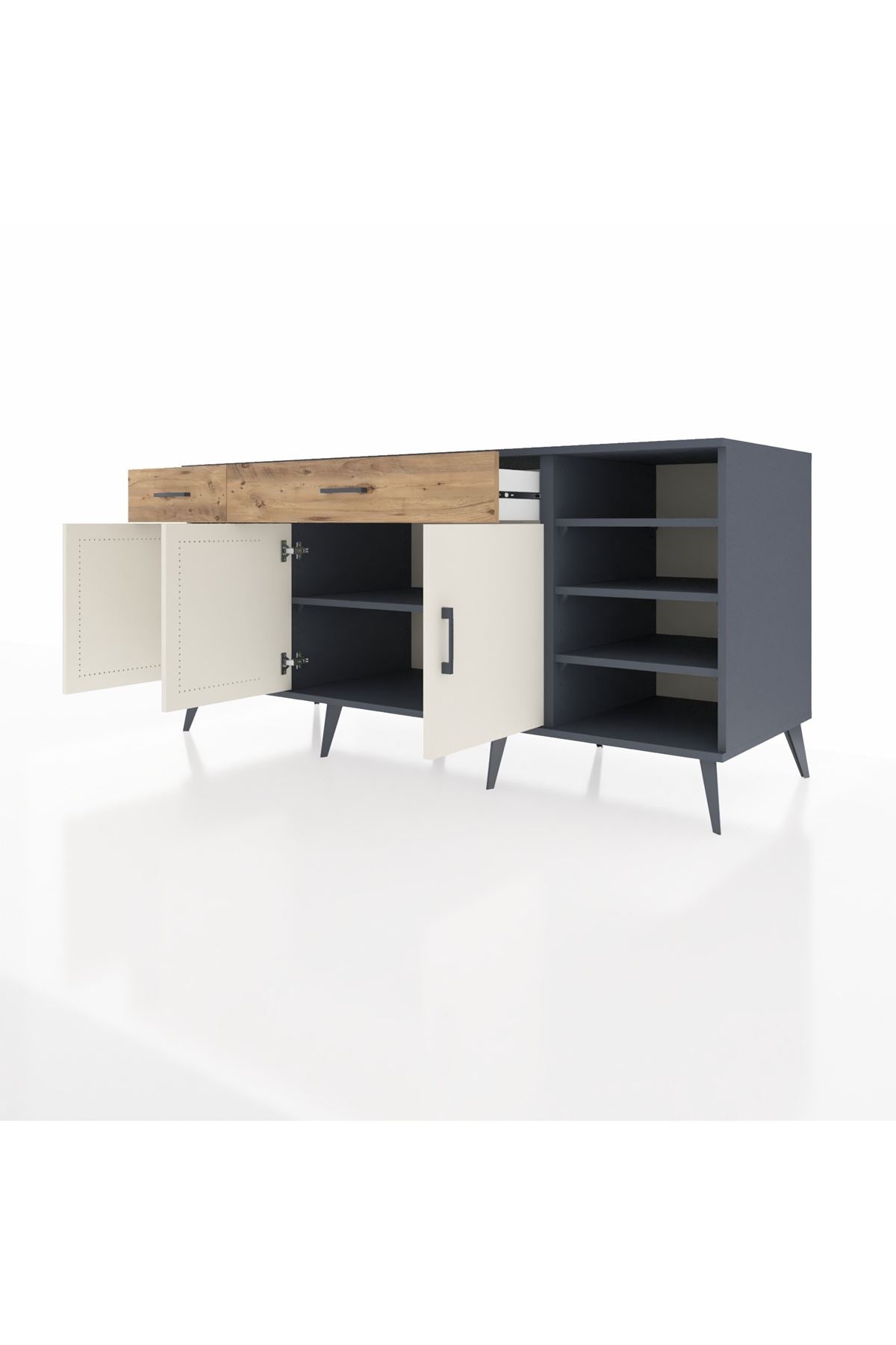 Kronos Konsol 5 Raflı 2 Çekmeceli 3 Kapaklı 176x59x83 - S610M047V15C