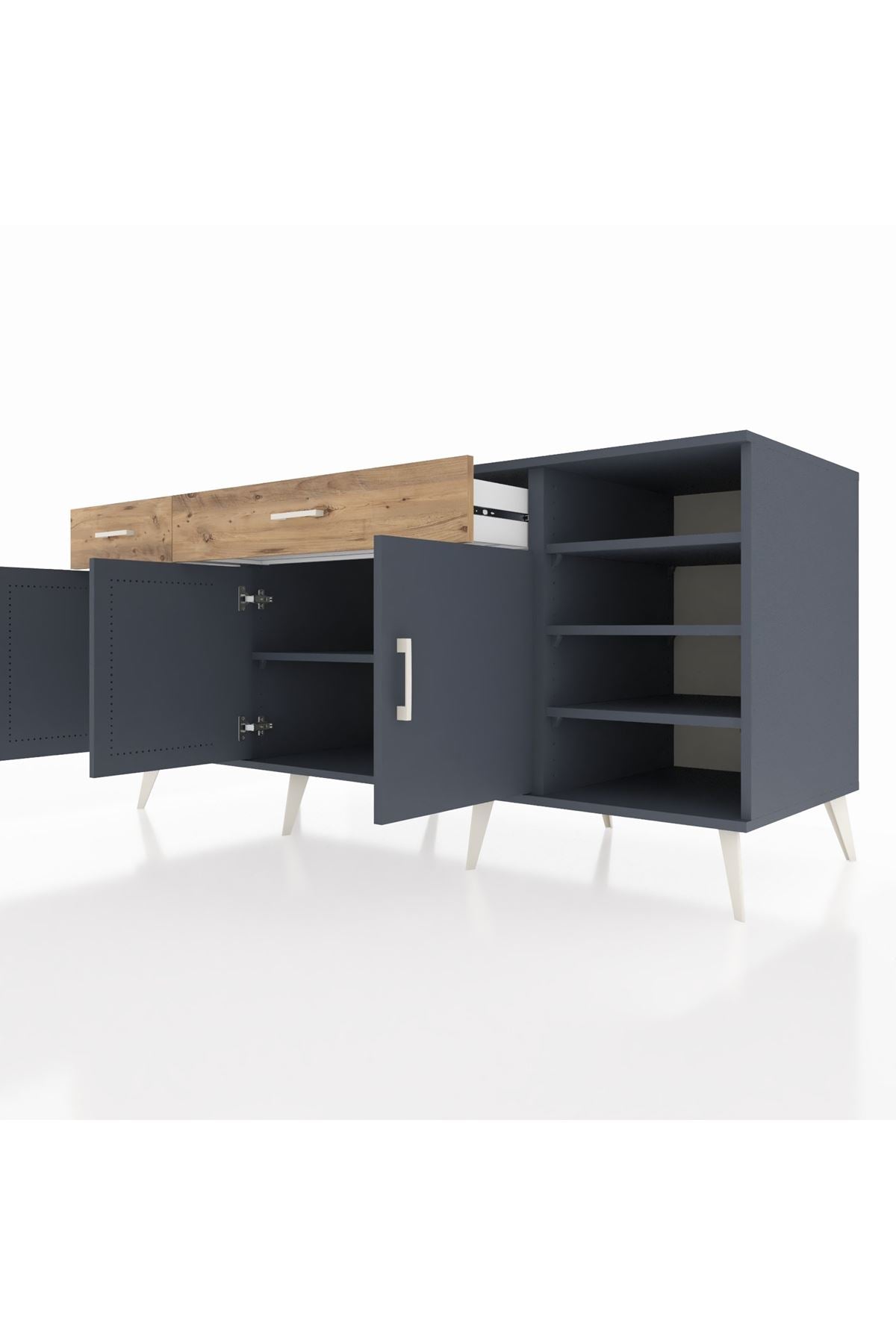 Kronos Konsol 5 Raflı 2 Çekmeceli 3 Kapaklı 176x59x83 - S610M047V18C