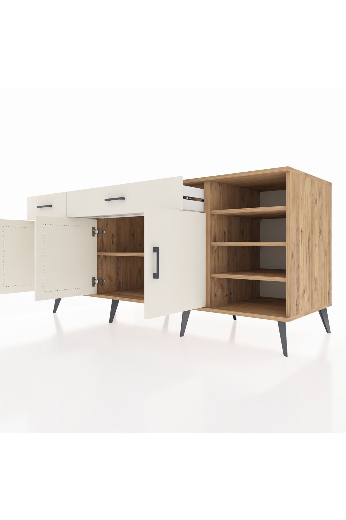 Kronos Konsol 5 Raflı 2 Çekmeceli 3 Kapaklı 176x59x83 - S610M047V22C