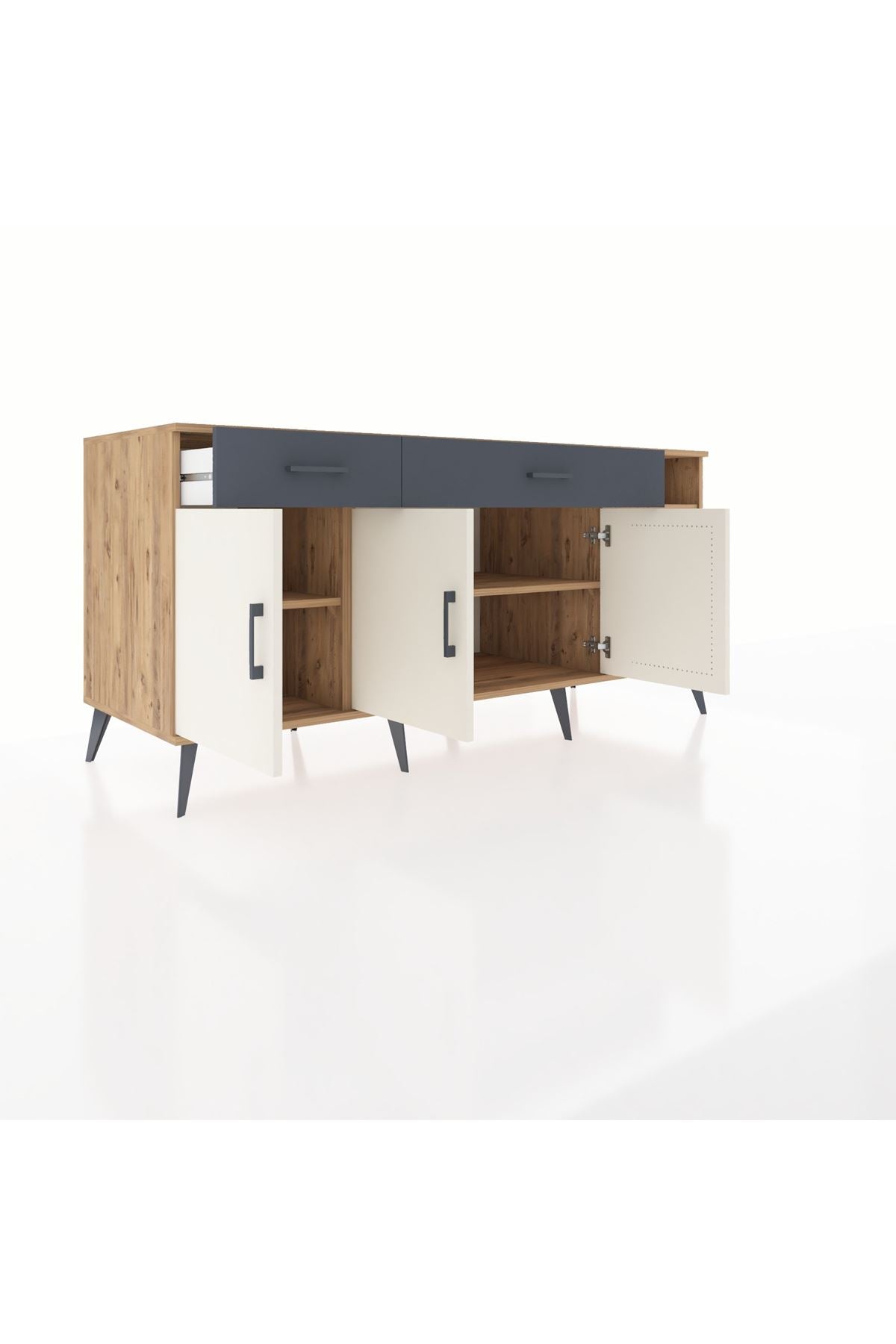 Kronos Konsol 5 Raflı 2 Çekmeceli 3 Kapaklı 176x59x83 - S610M047V23C