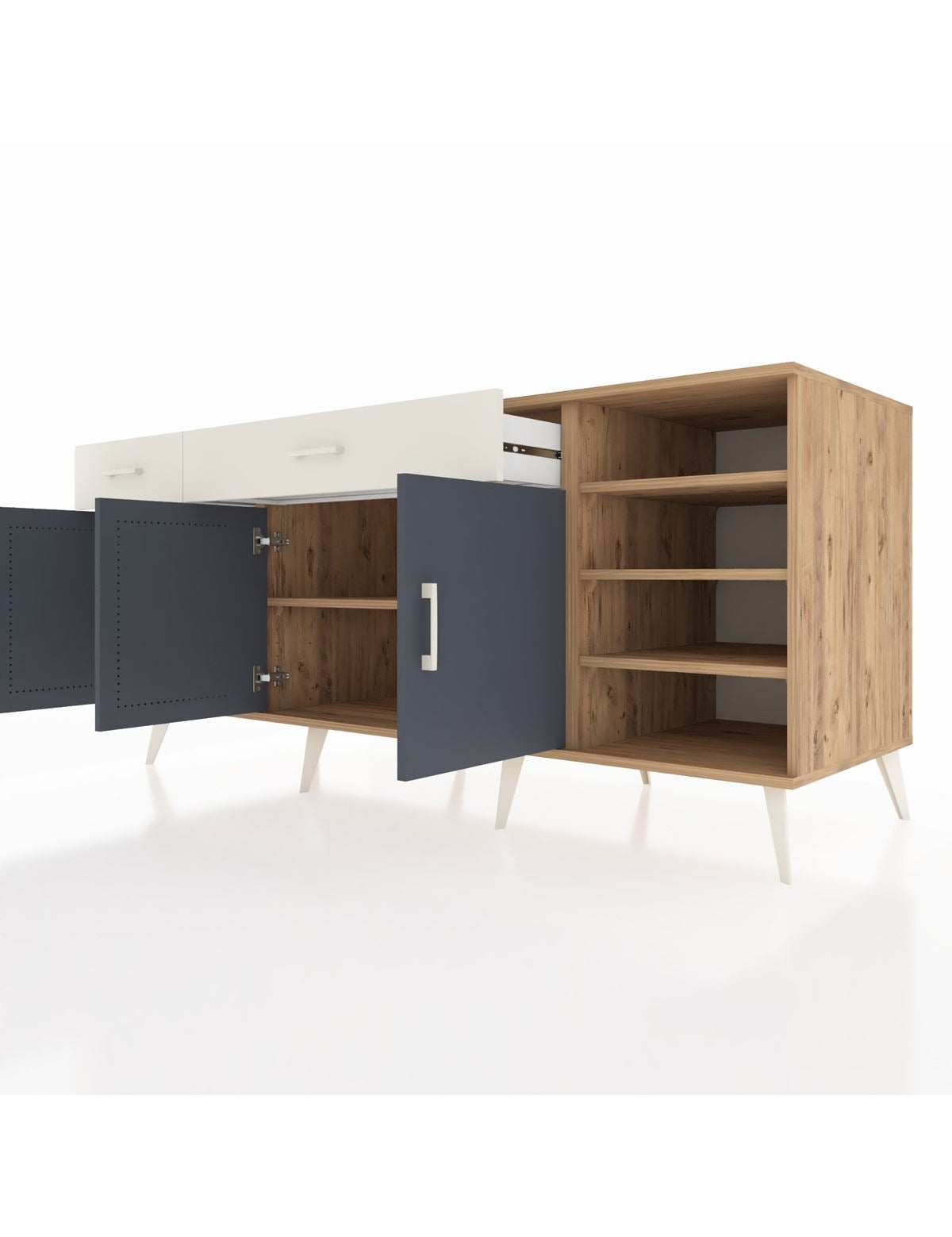 Kronos Konsol 5 Raflı 2 Çekmeceli 3 Kapaklı 176x59x83 - S610M047V25C