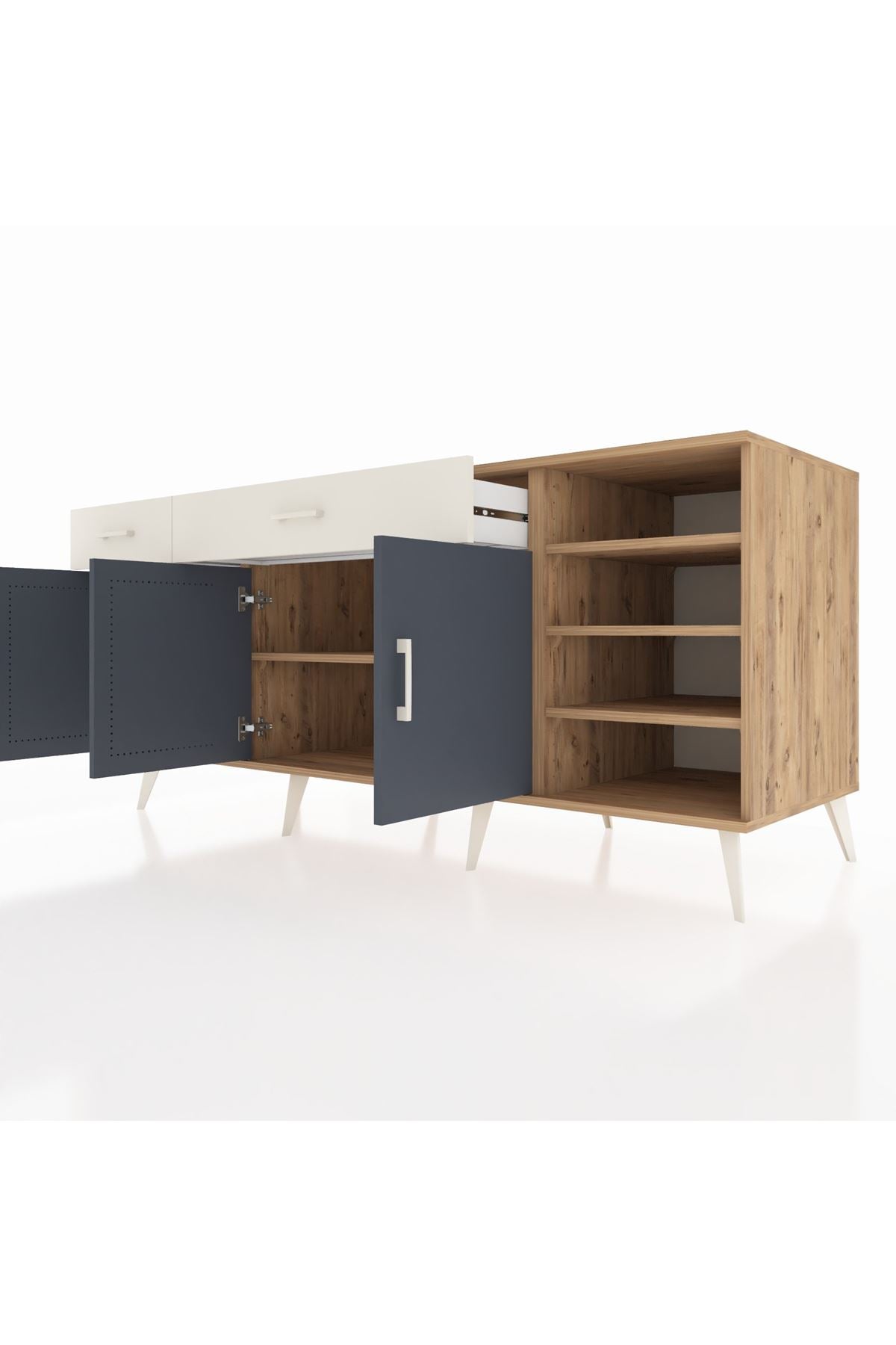 Kronos Konsol 5 Raflı 2 Çekmeceli 3 Kapaklı 176x59x83 - S610M047V25C