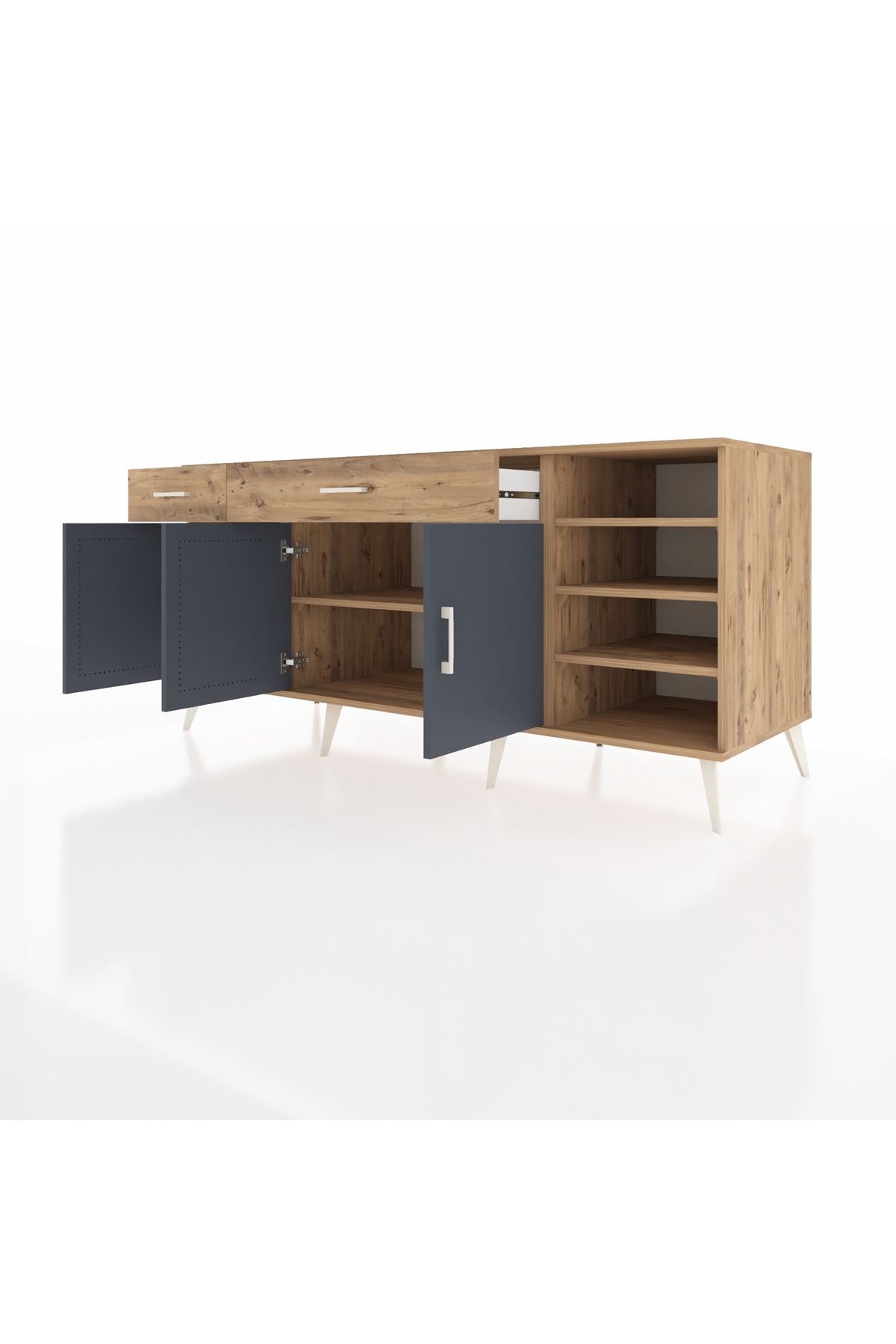 Kronos Konsol 5 Raflı 2 Çekmeceli 3 Kapaklı 176x59x83 - S610M047V27C