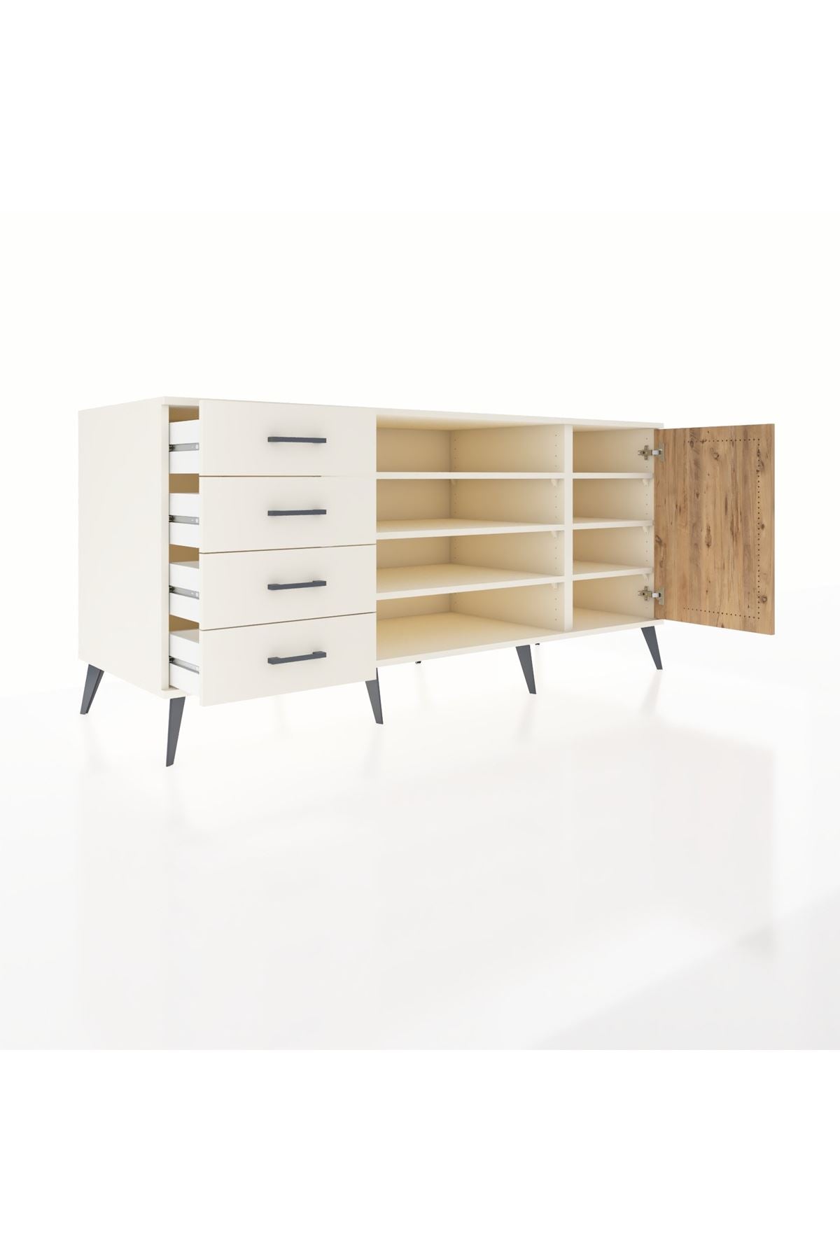 Kronos Konsol 6 Raflı 4 Çekmeceli Tek Kapaklı 176x59x83 - S610M048V01C