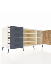 Kronos Konsol 6 Raflı 4 Çekmeceli Tek Kapaklı 176x59x83 - S610M048V02C