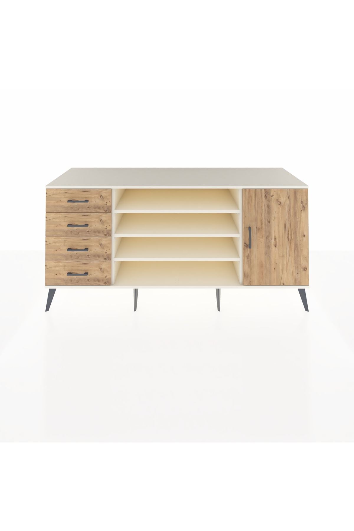 Kronos Konsol 6 Raflı 4 Çekmeceli Tek Kapaklı 176x59x83 - S610M048V03C