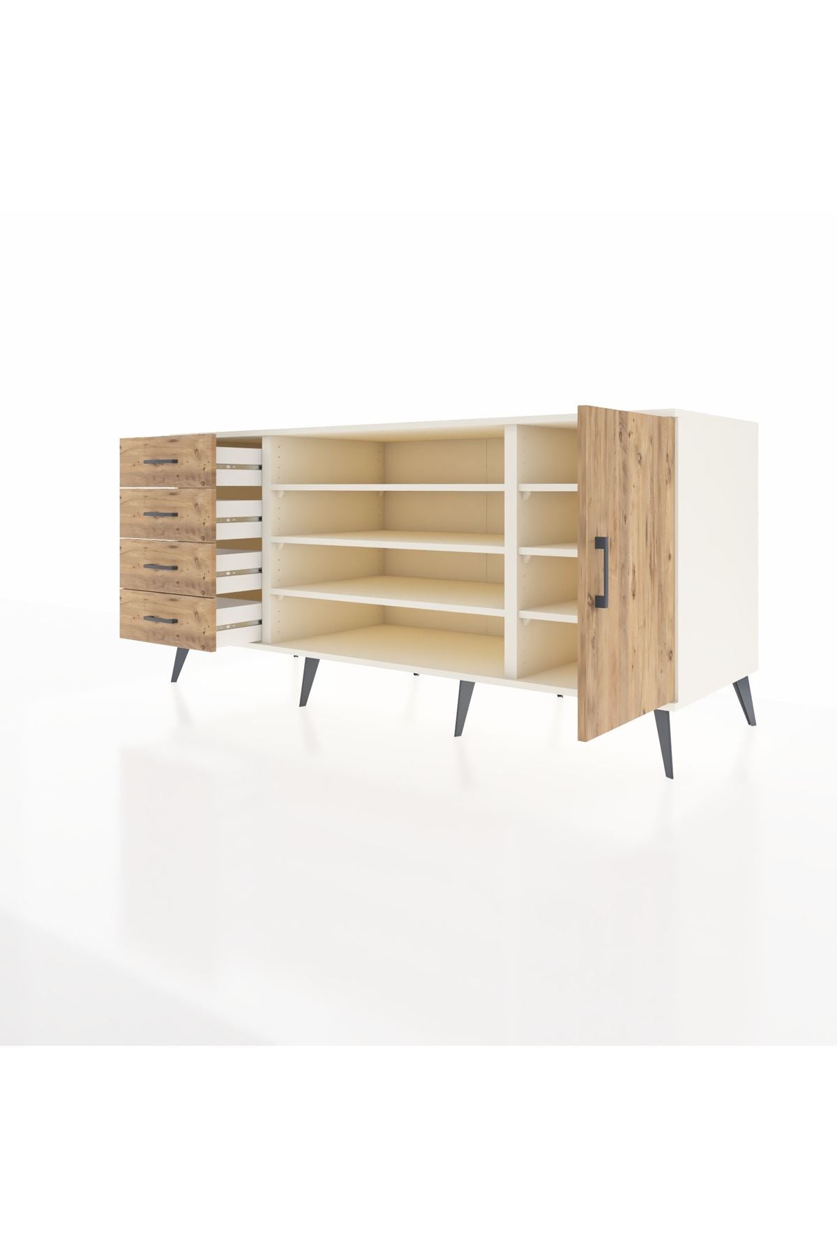 Kronos Konsol 6 Raflı 4 Çekmeceli Tek Kapaklı 176x59x83 - S610M048V03C
