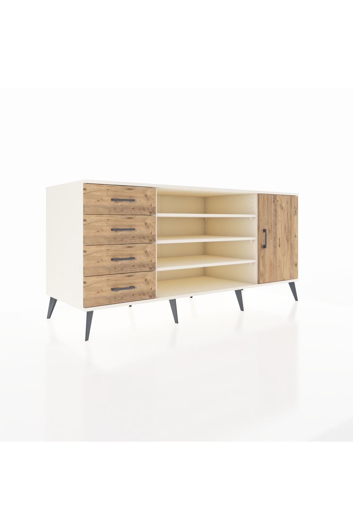 Kronos Konsol 6 Raflı 4 Çekmeceli Tek Kapaklı 176x59x83 - S610M048V03C