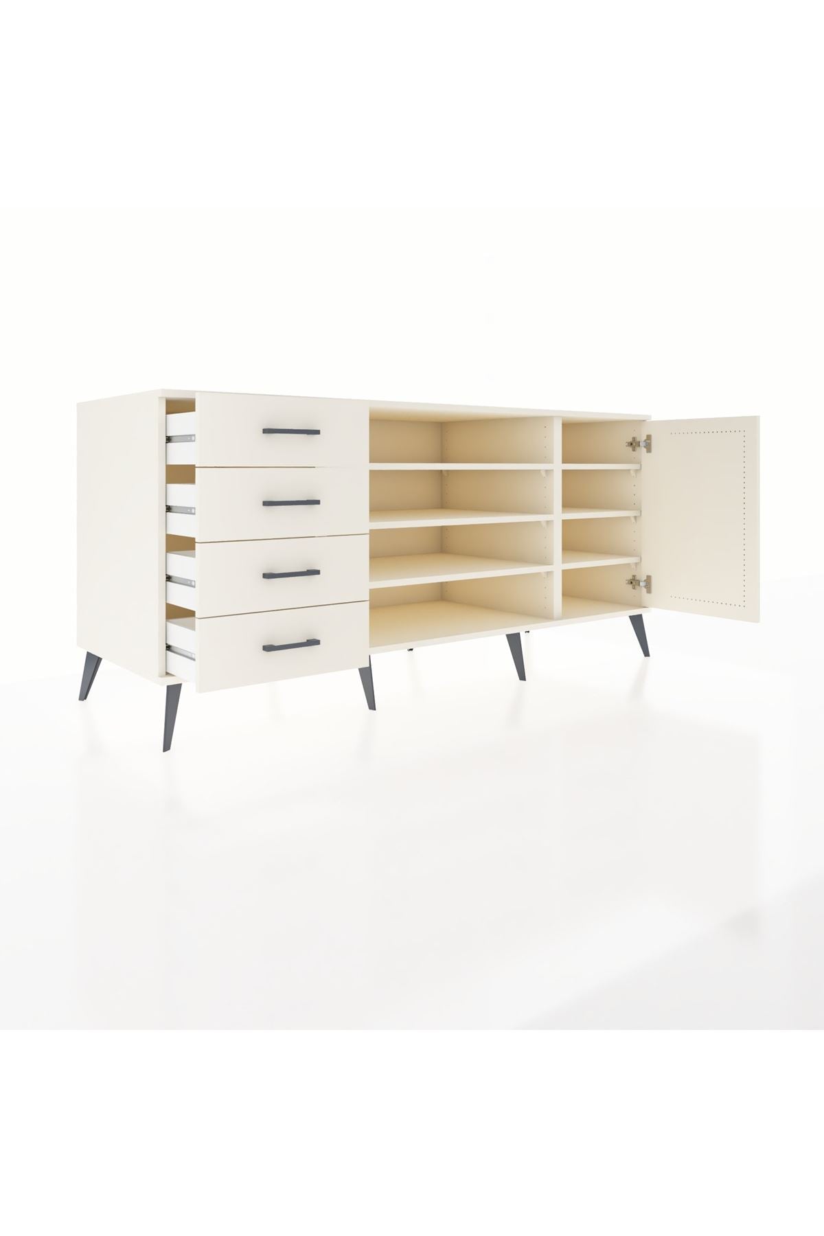 Kronos Konsol 6 Raflı 4 Çekmeceli Tek Kapaklı 176x59x83 - S610M048V04C