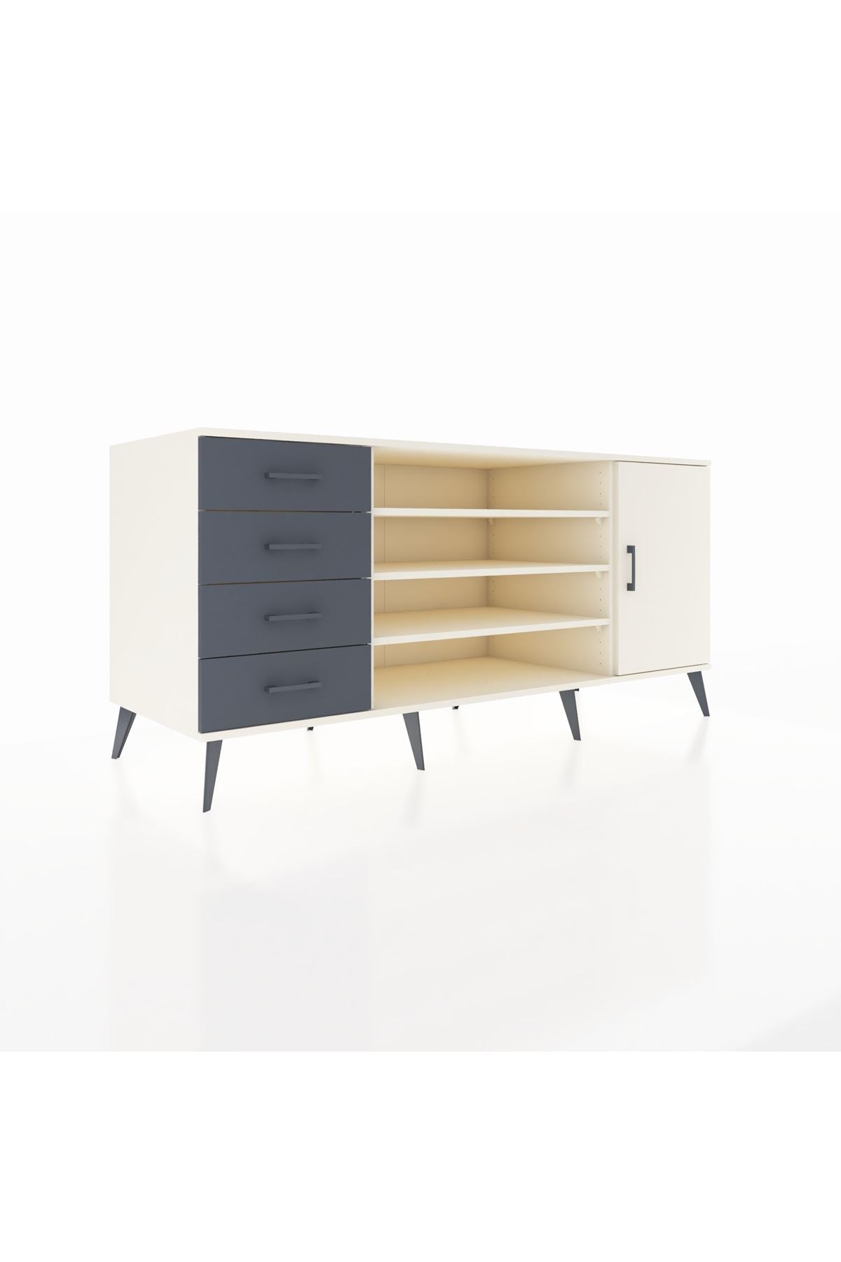 Kronos Konsol 6 Raflı 4 Çekmeceli Tek Kapaklı 176x59x83 - S610M048V05C